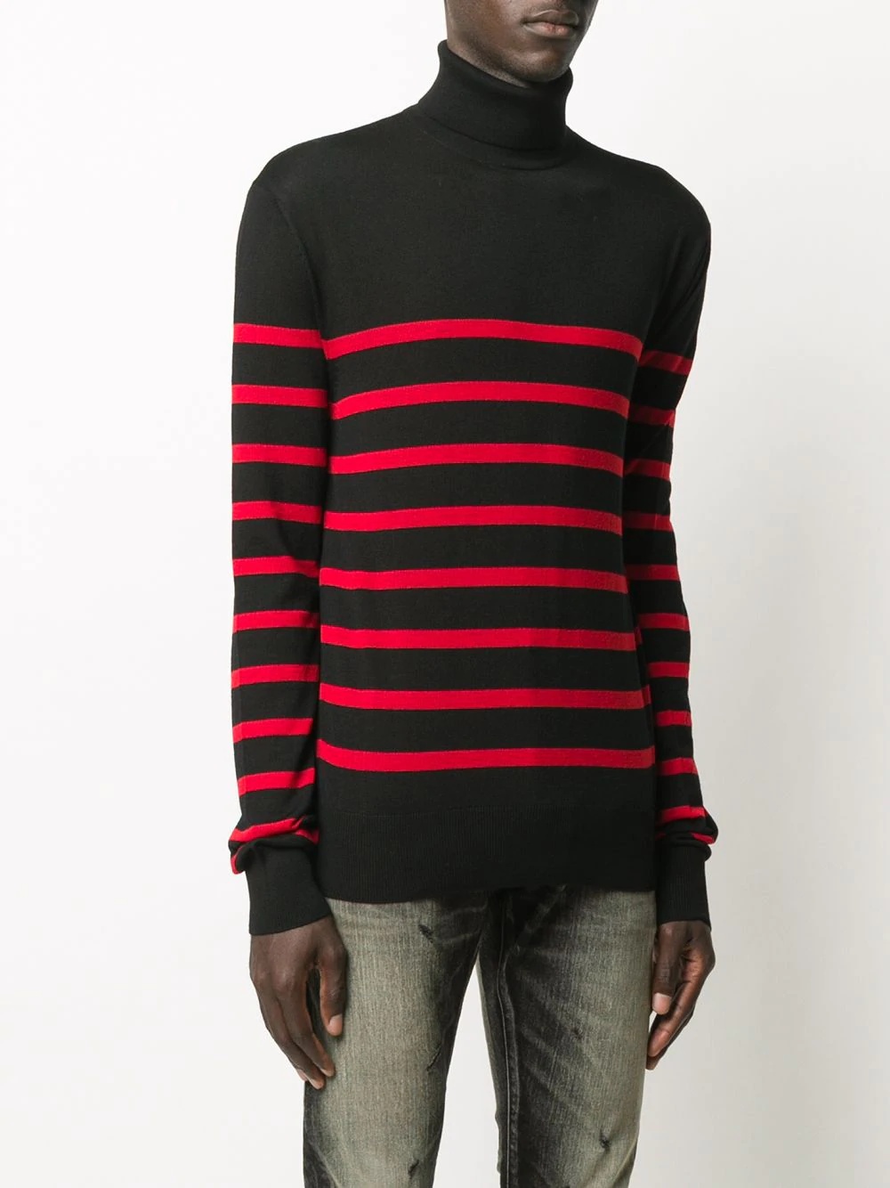 striped roll neck jumper - 3