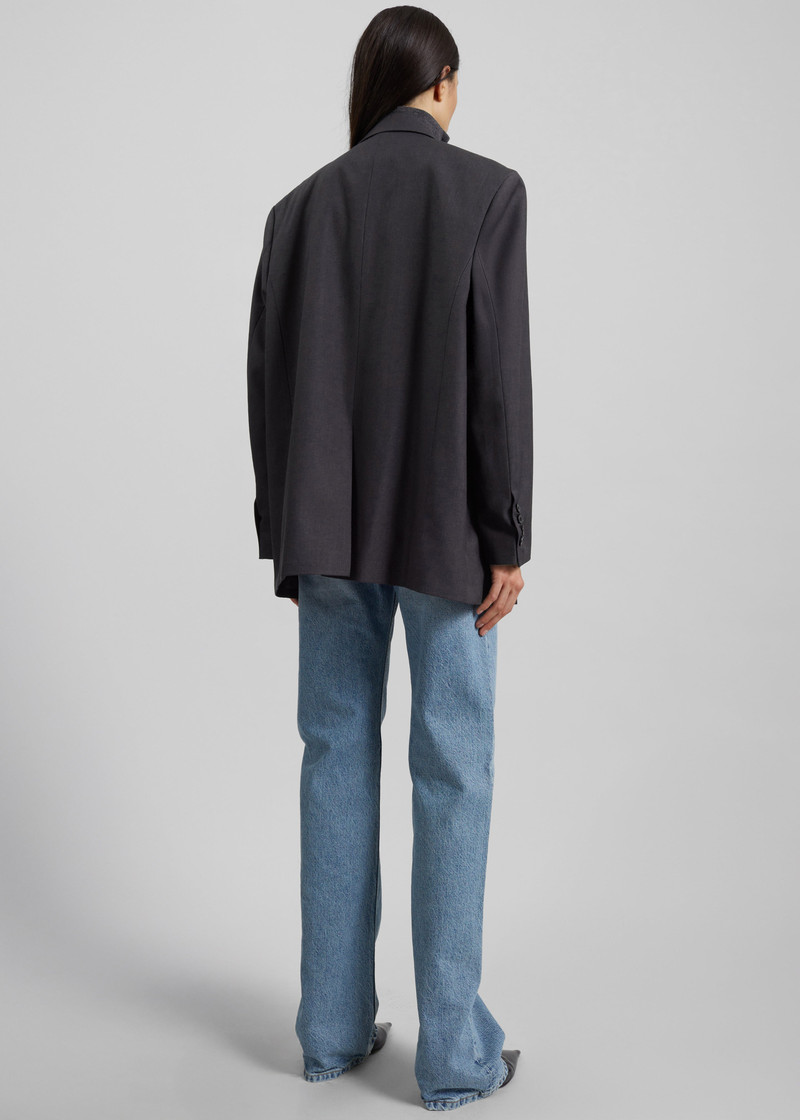 Daroca Double-Breasted Blazer - Charcoal 10