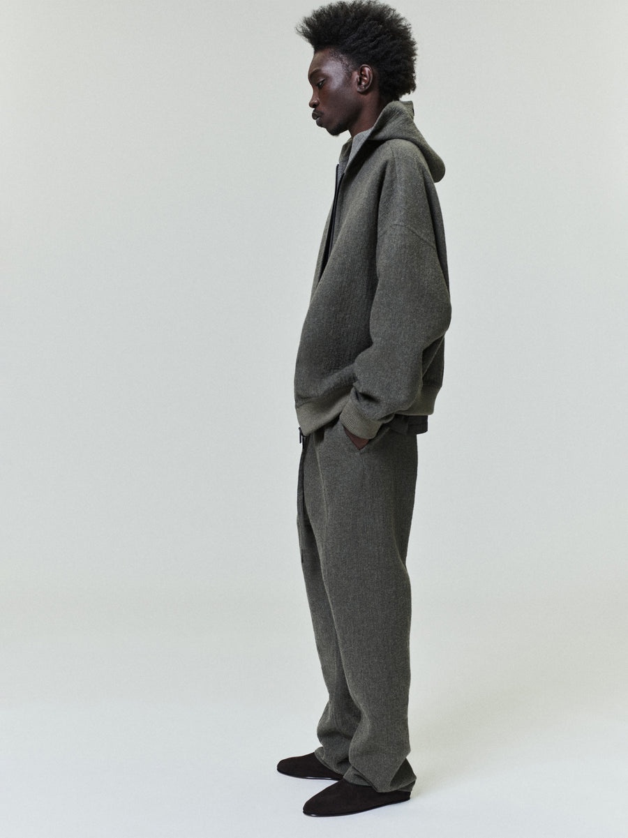 Textured Wool Zip Up Hoodie - 3