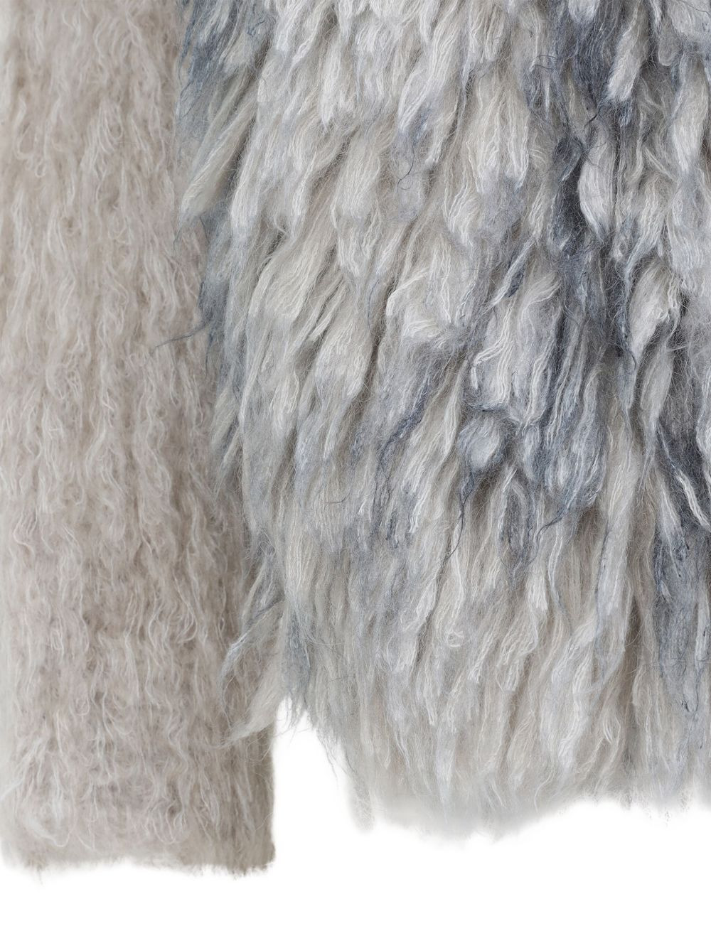 shaggy high-neck cardigan - 3