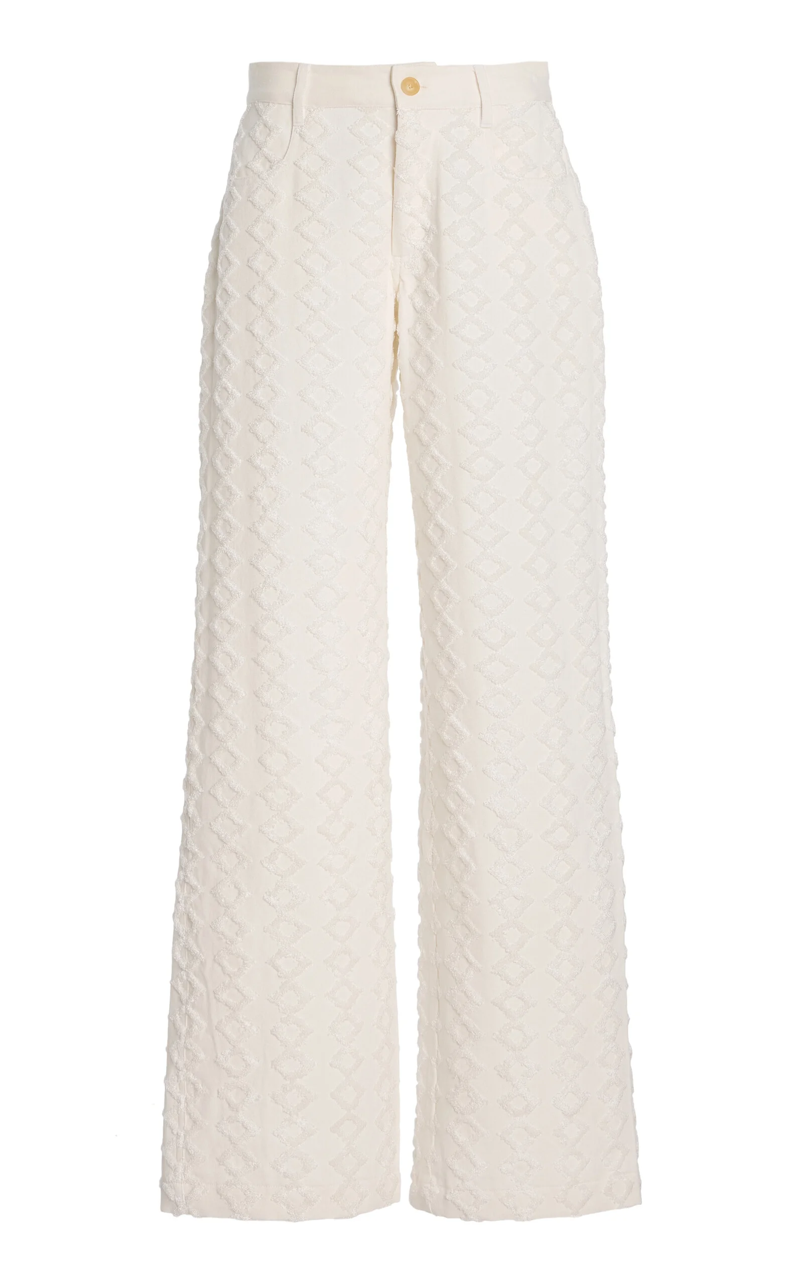 Stulla Embroidered Rigid High-Rise Wide-Leg Jeans white - 1