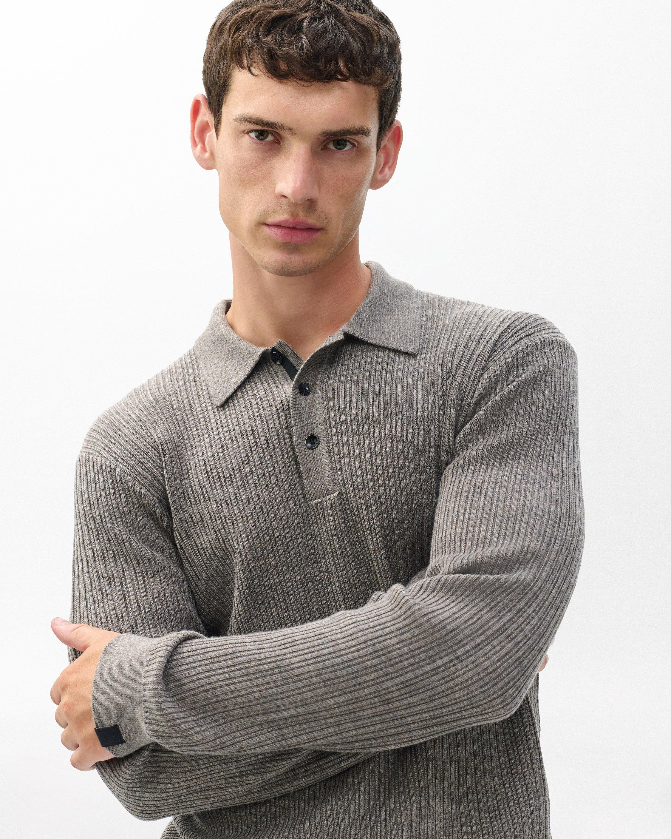 Crawford Wool-Cashmere Polo Sweater - 4