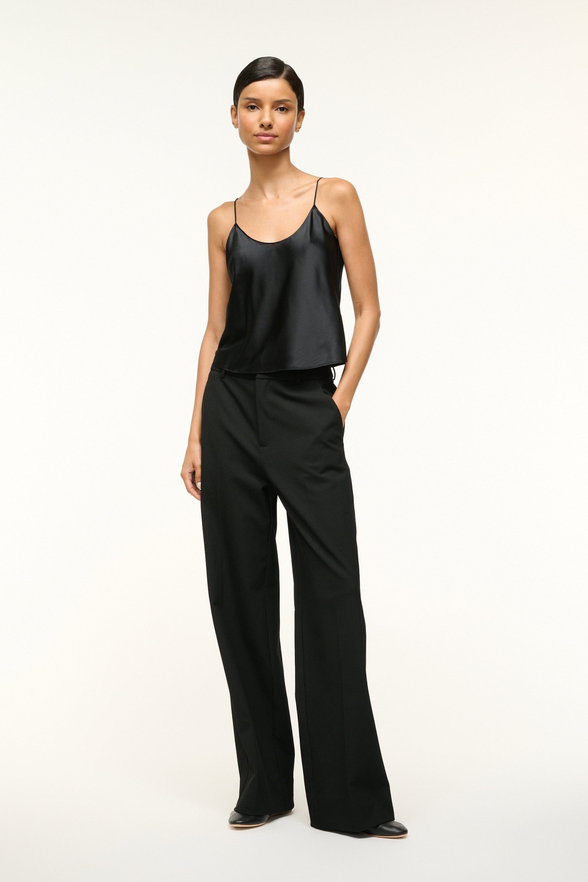 STAUD DURAND SILK CAMI BLACK - 3