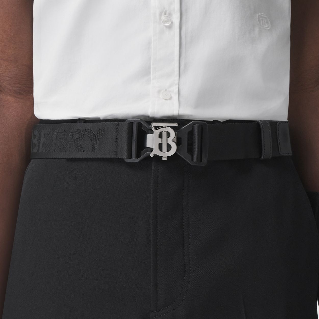 Monogram Motif and Logo Webbed Jacquard Belt - 3