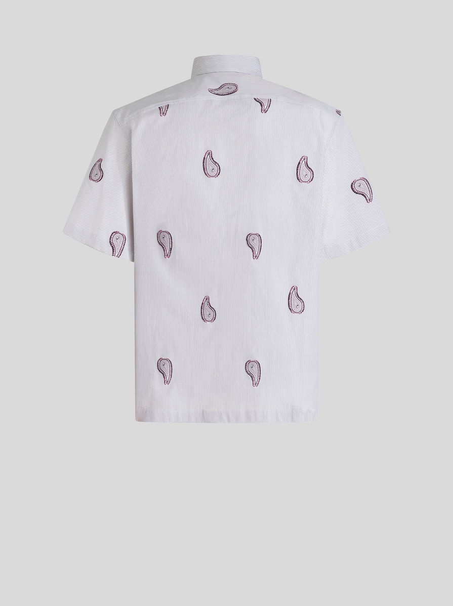 STRIPED SHIRT WITH PAISLEY EMBROIDERY - 5