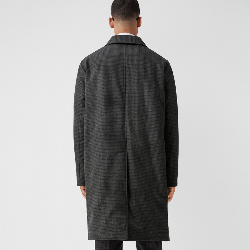 Burberry Micro Check Wool Car Coat outlook