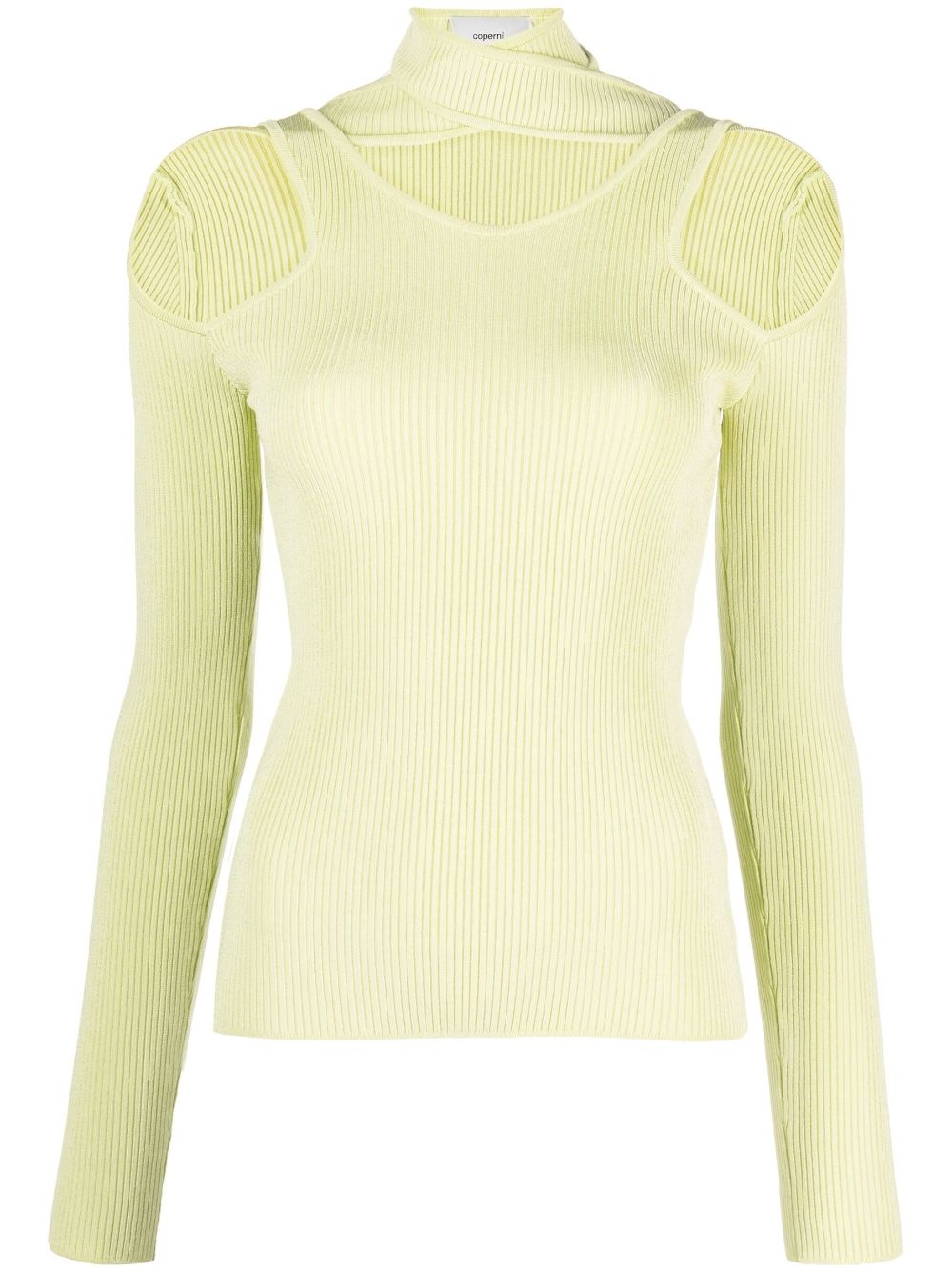 cut-out ribbed-knit jumper - 1