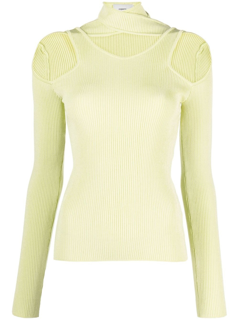 cut-out ribbed-knit jumper 1