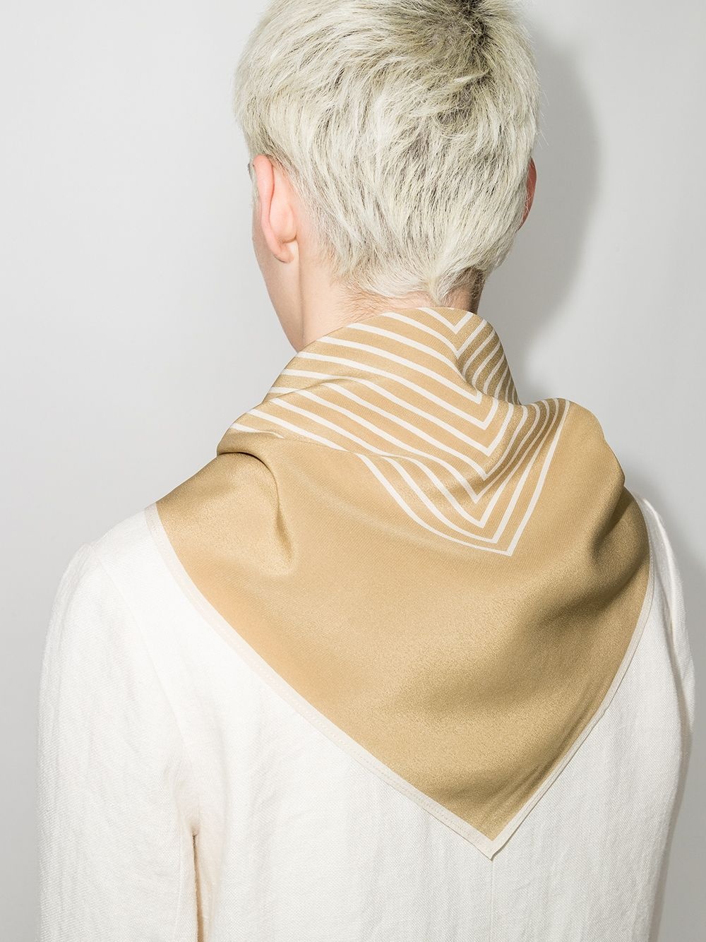 monogram-print silk scarf - 2