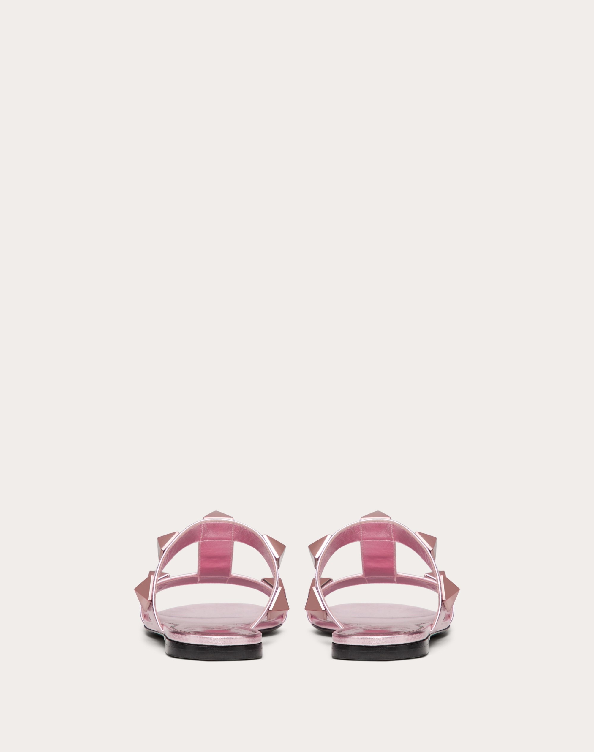 ROMAN STUD METALLIC NAPPA SLIDE SANDAL WITH MATCHING STUDS - 3