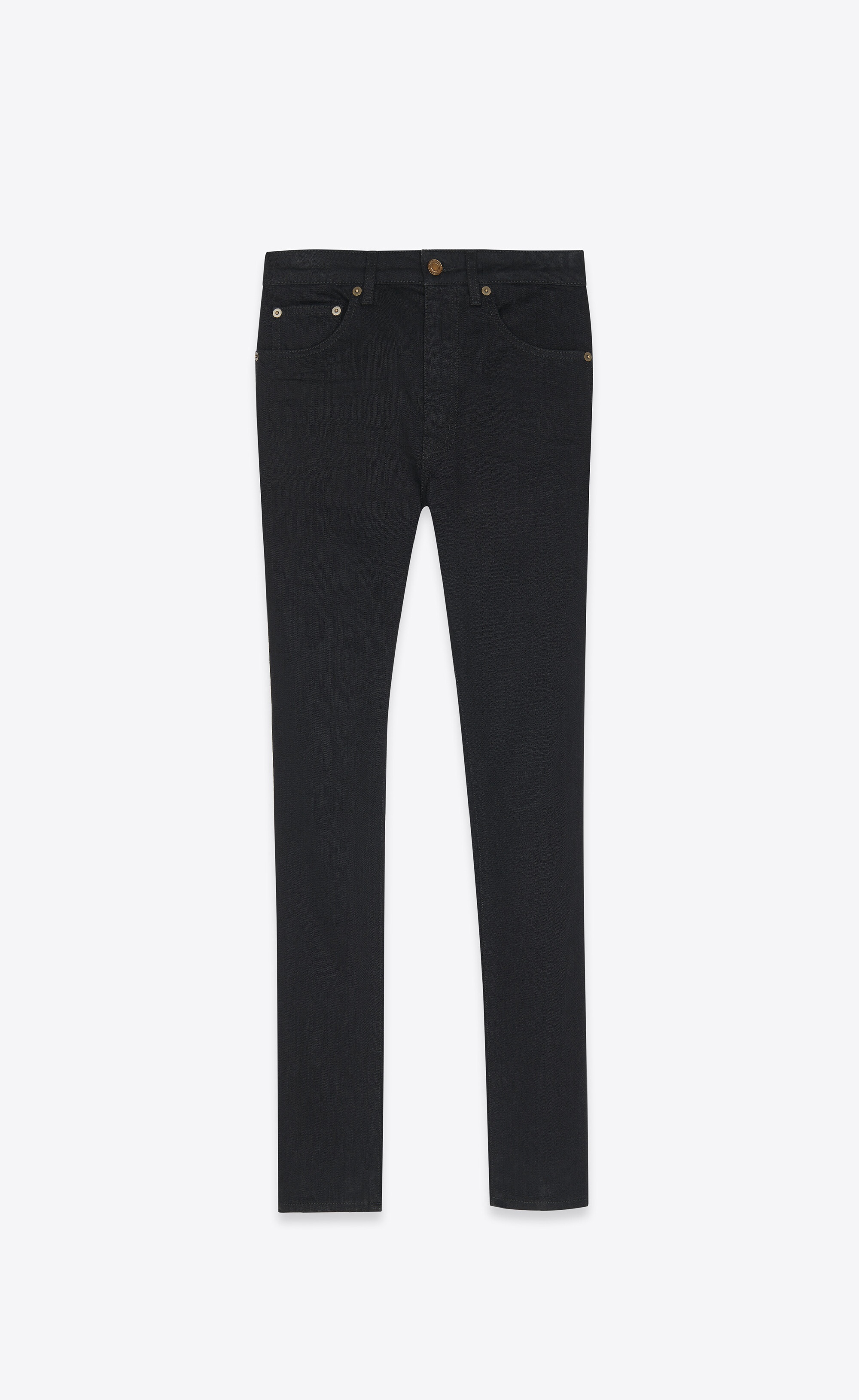 skinny-fit jeans in worn black denim - 1