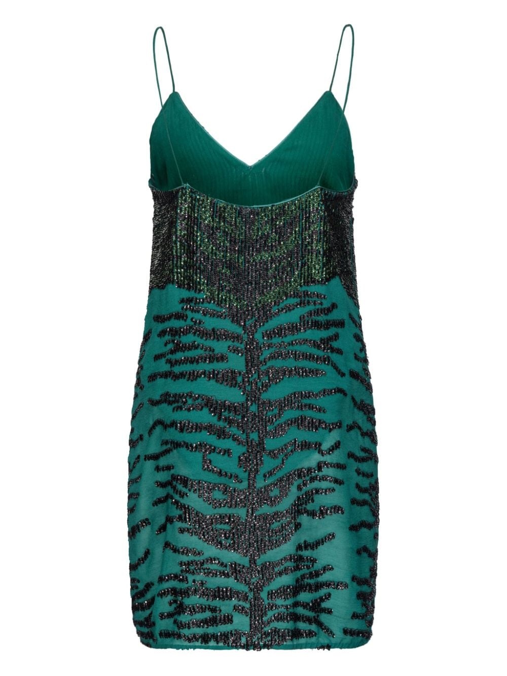 sequin-embellished V-neck minidress - 2