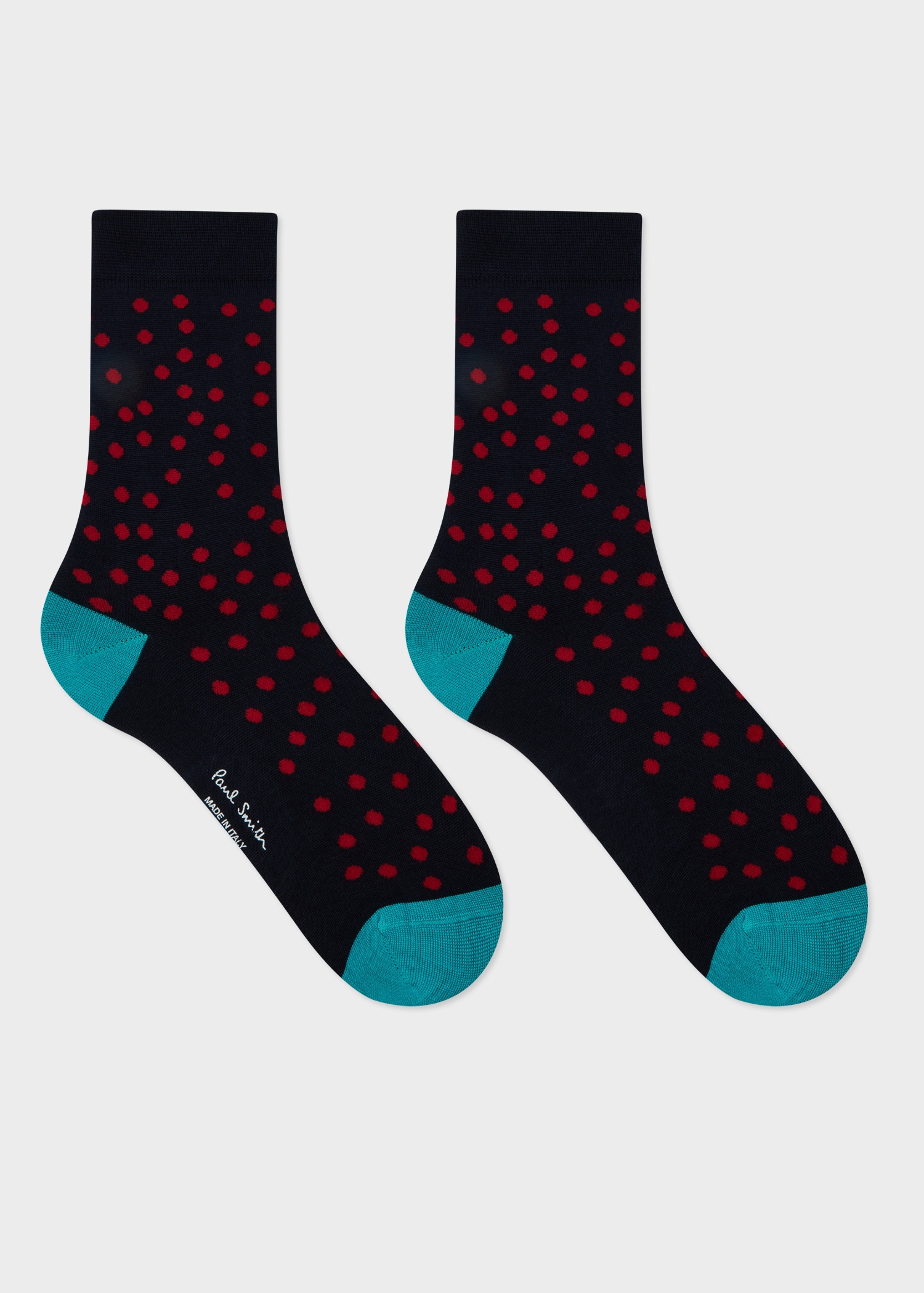 Women's Navy Silk-Blend Polka Dot Socks - 2