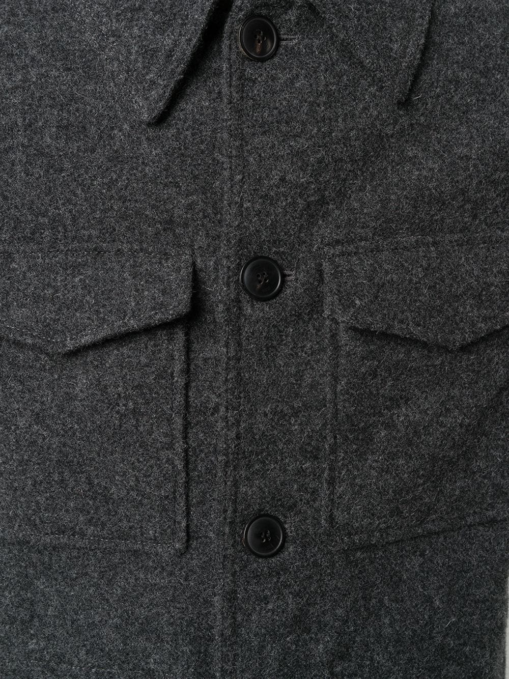 pocket detail wool coat - 5