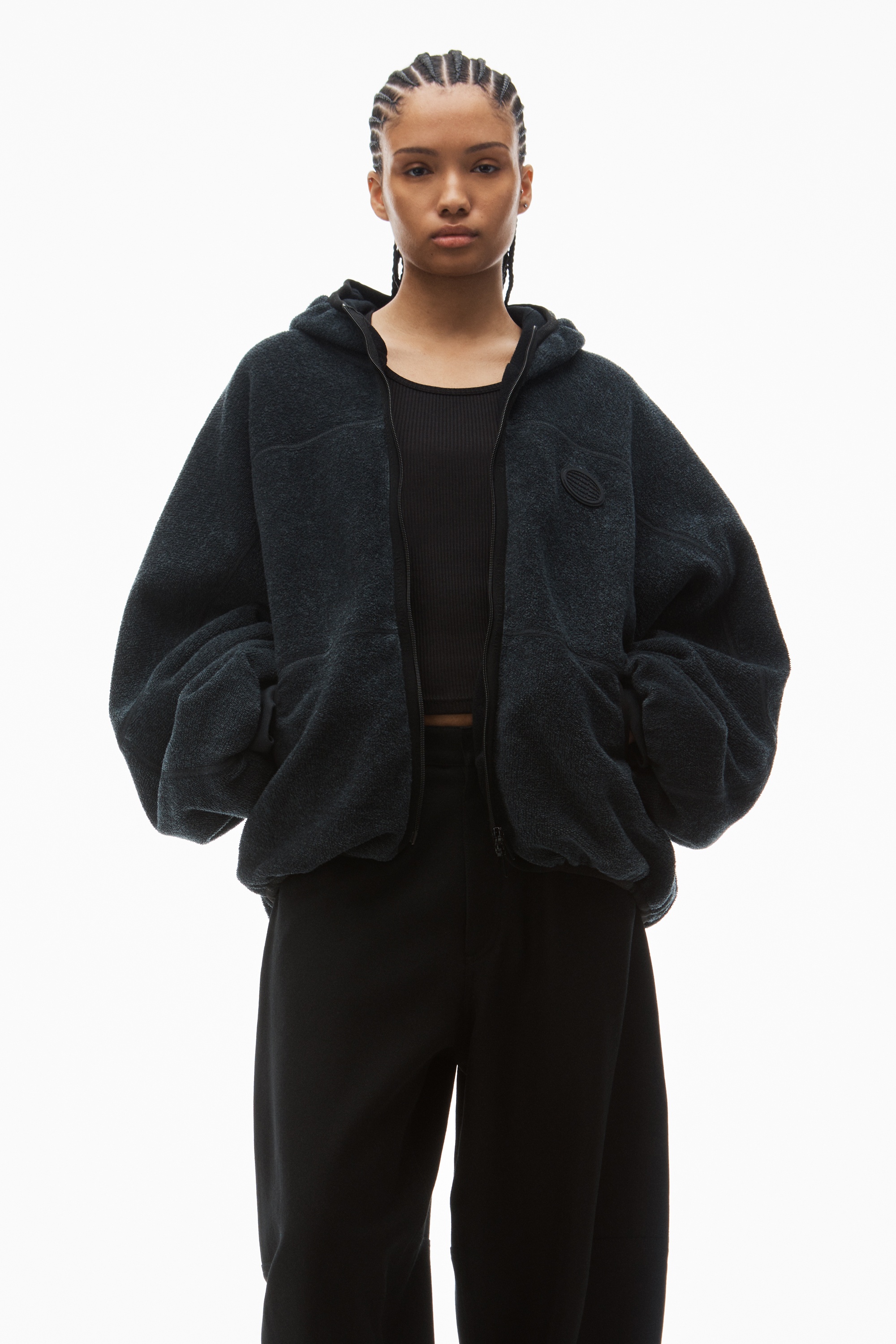 oversize zip-up hoodie in cotton - 2