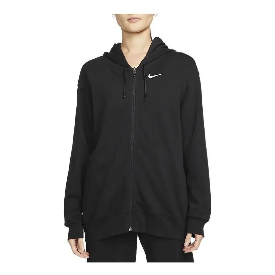 (WMNS) Nike Sportswear Oversized Full-Zip Hoodie Jacket 'Black' DM6416-010 - 1