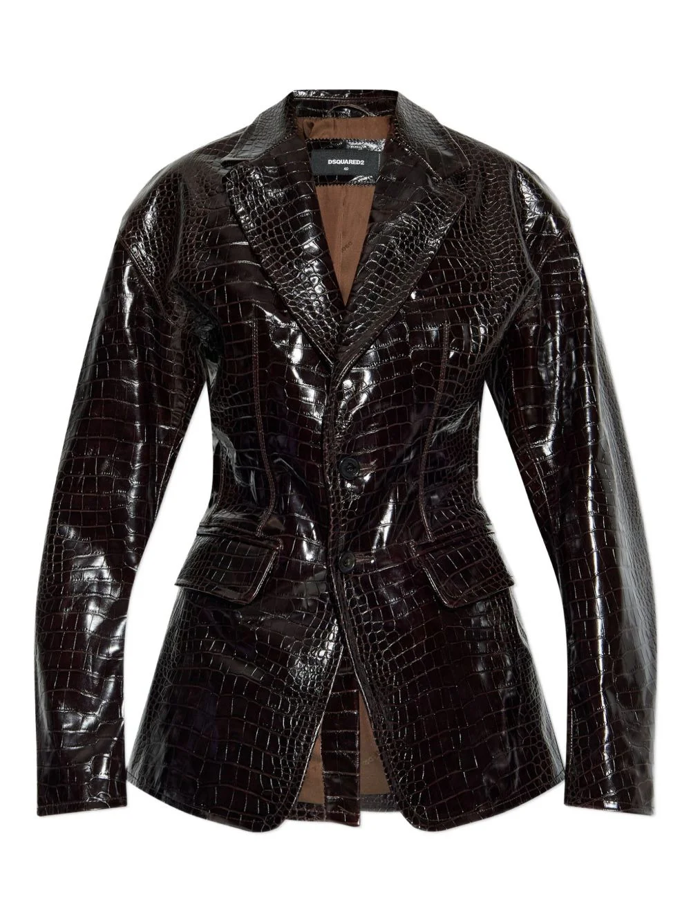 crocodile-embossed blazer - 1