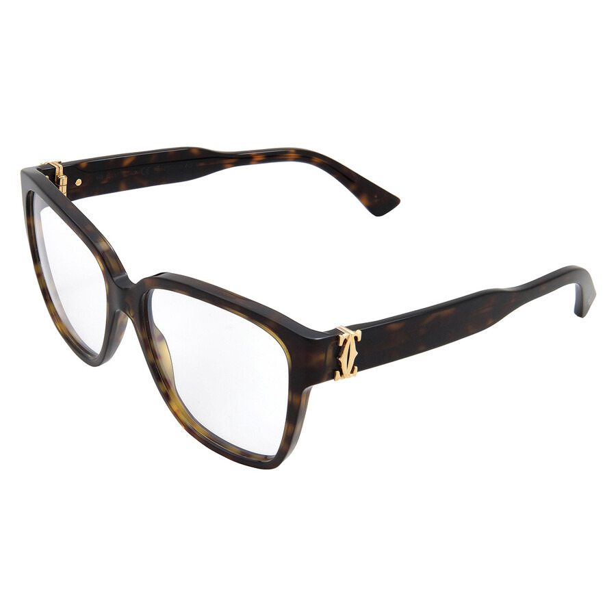 Cartier C Decor Demo Butterfly Ladies Eyeglasses CT0451O 002 55 - 4