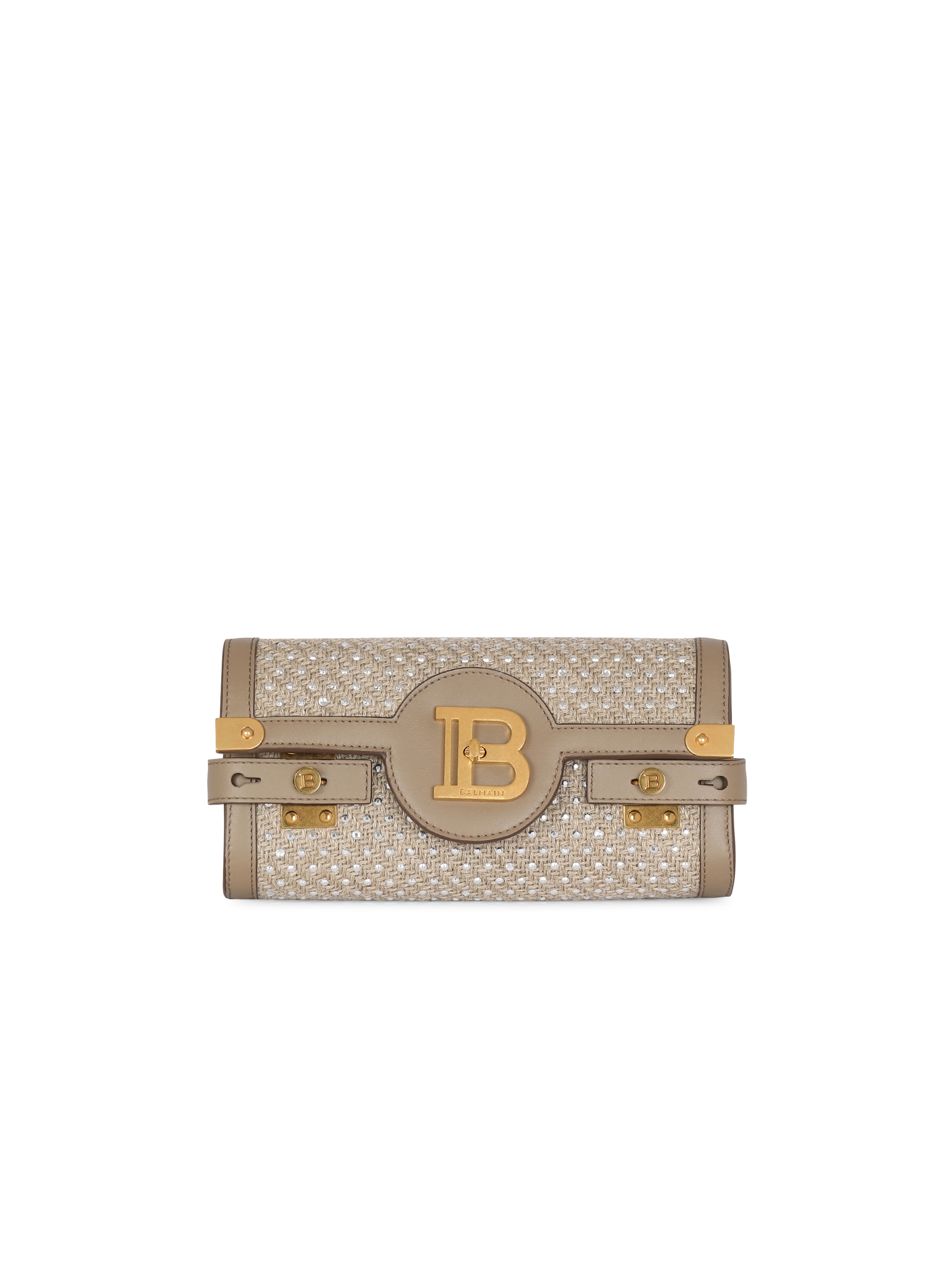 B-Buzz 23 raffia clutch bag with rhinestones - 1