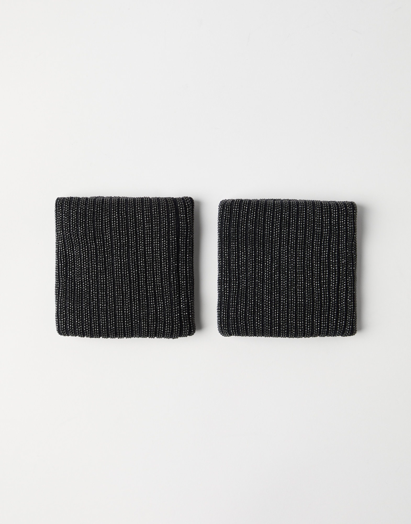 Stretch cotton jersey sweatbands with precious ribbing - 1