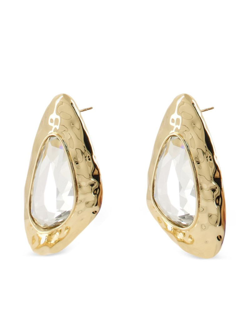 self-portrait crystal-embellished hammered earrings outlook