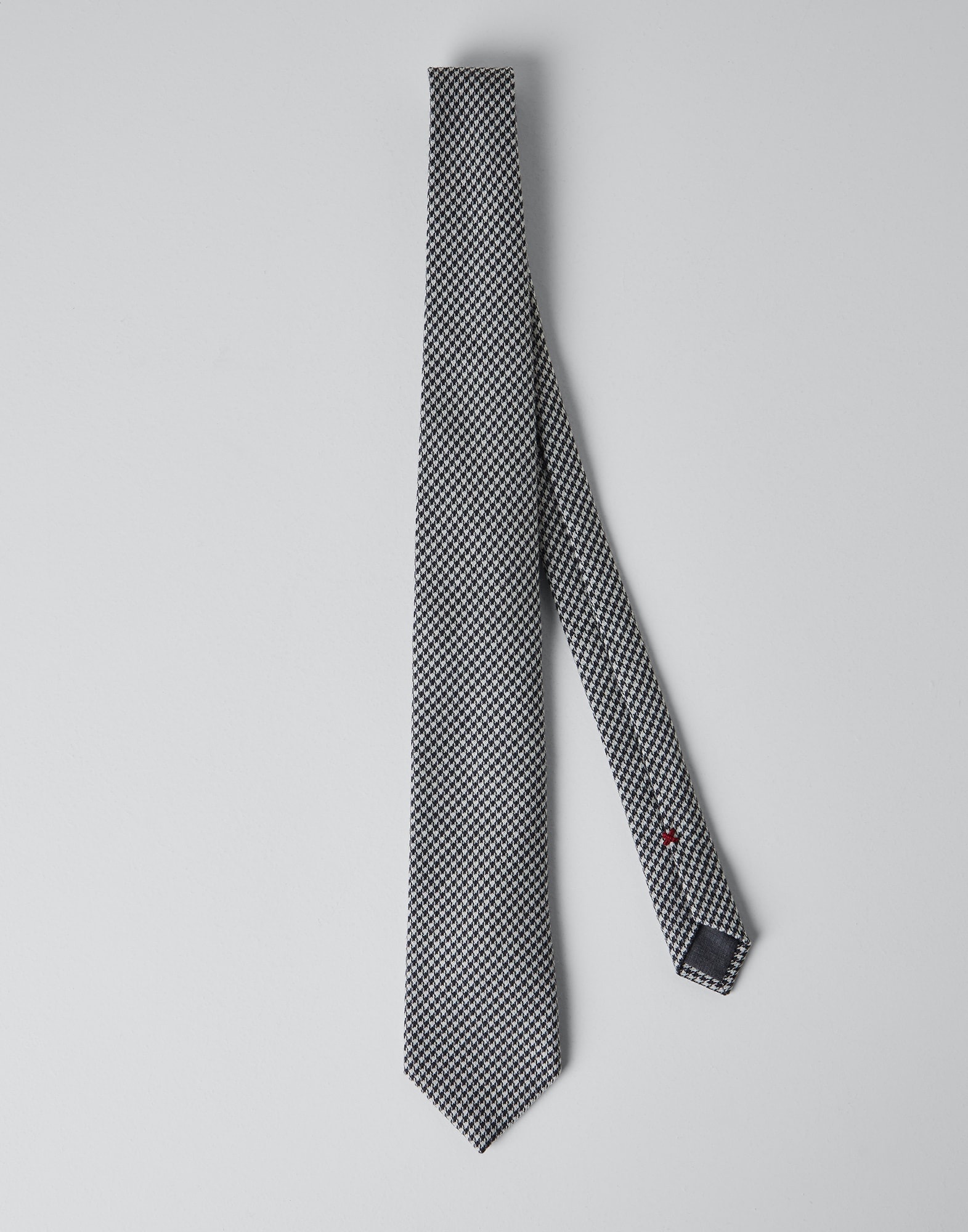 Wool and silk houndstooth tie - 1