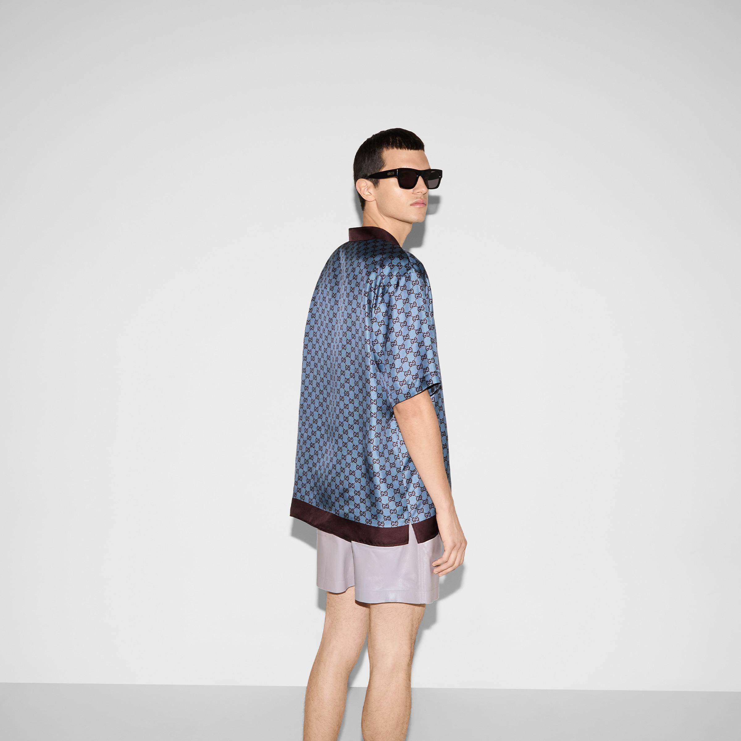Regular fit printed silk twill shirt - 4