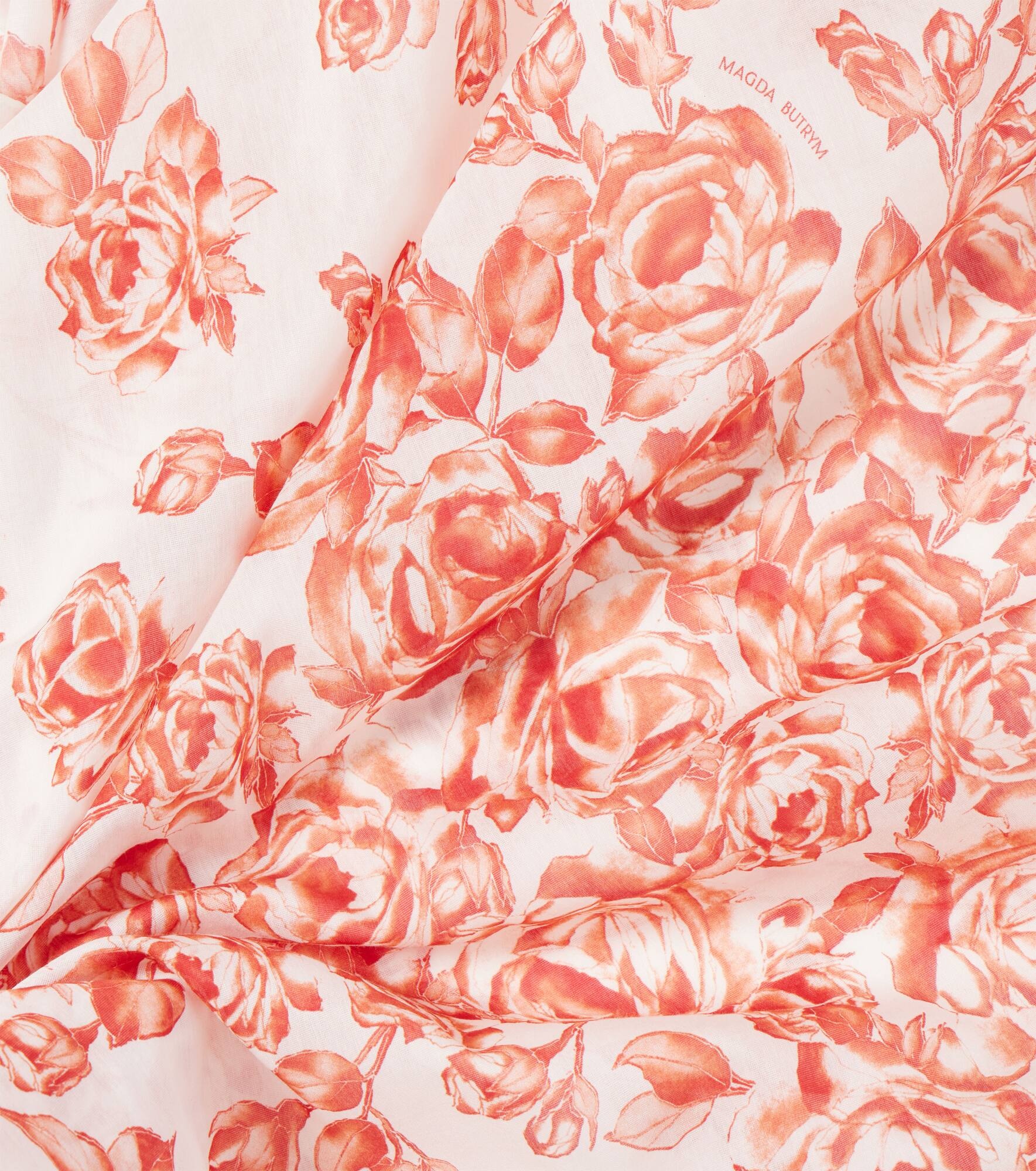 Floral printed cotton and silk scarf - 2