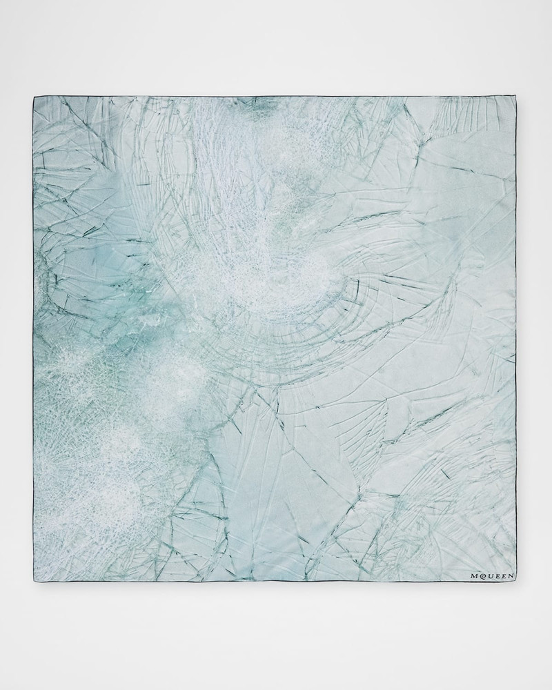 Alexander McQueen Smashed Glass-Print Silk Scarf outlook