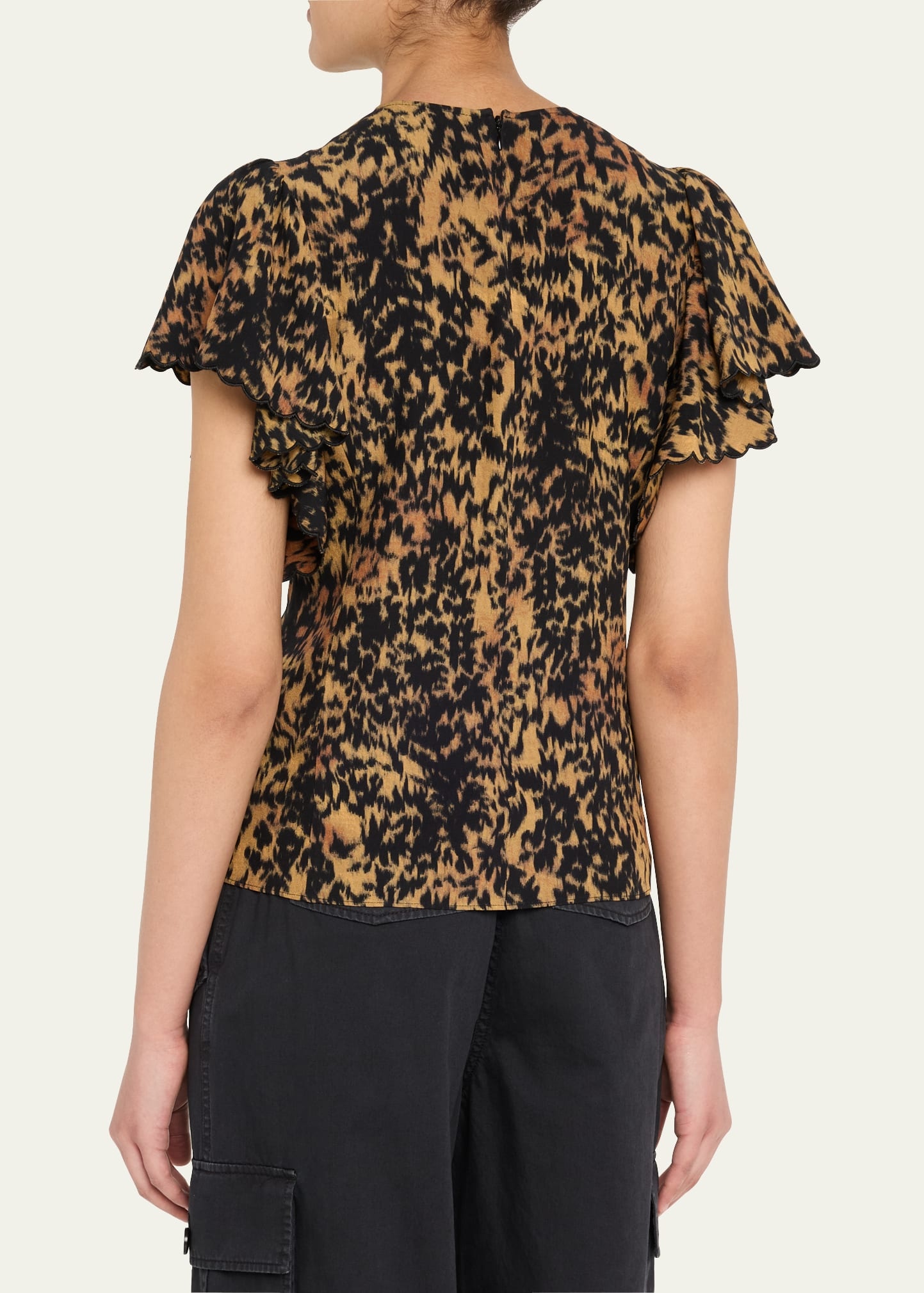 Nejma Flutter-Sleeve Blouse - 3
