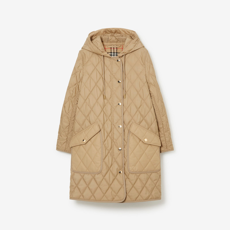 Diamond Quilted Thermoregulated Hooded Coat 1