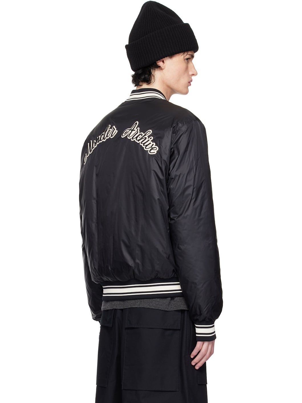 Black Bouchet Reversible Down Bomber Jacket - 3