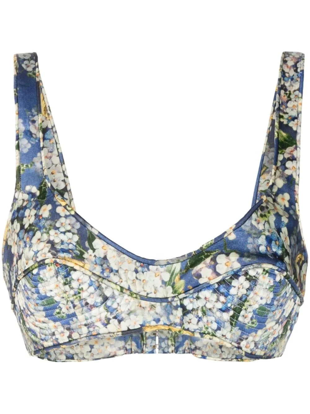 Tama floral-print silk bralette - 1