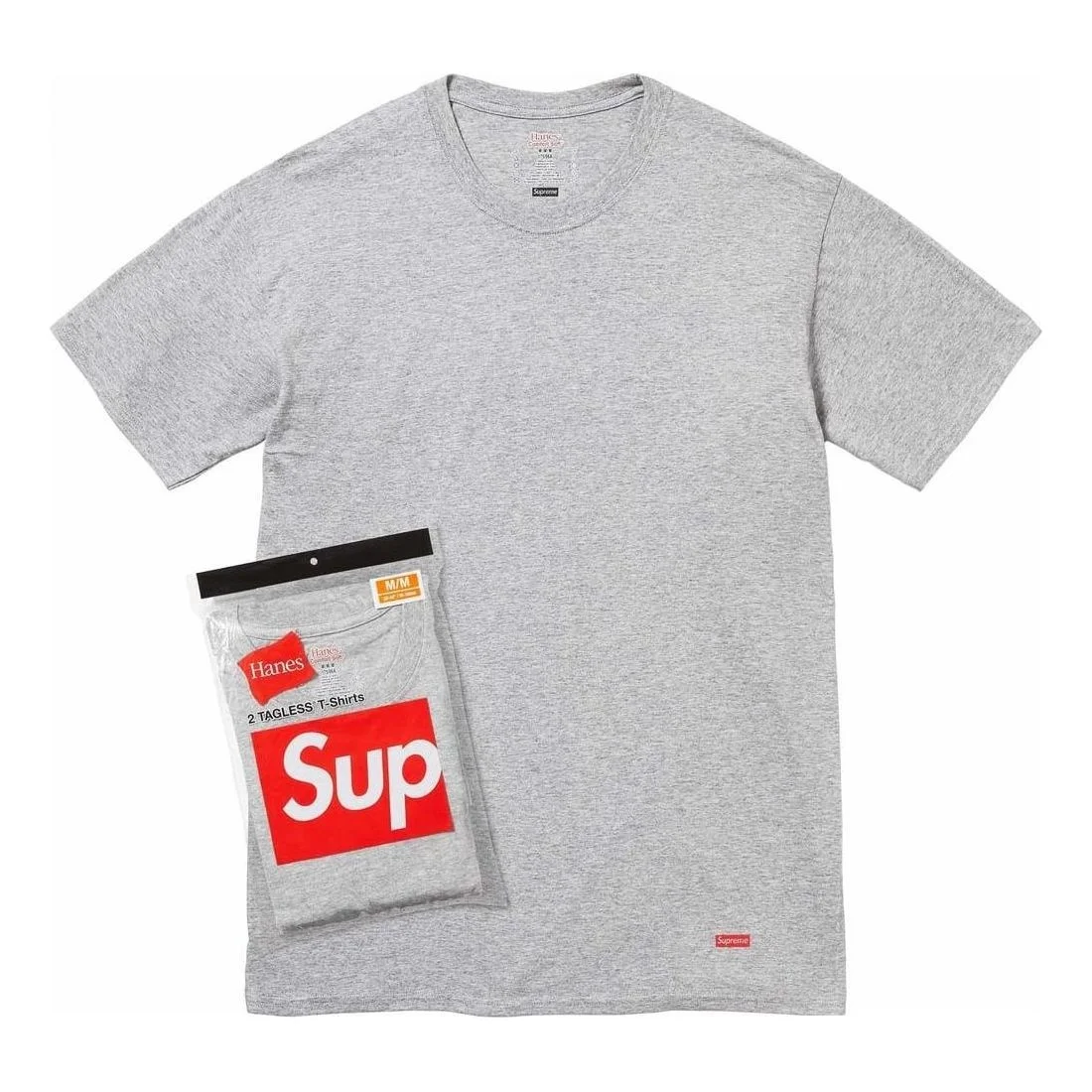 Supreme x Hanes Tagless T-Shirt (2 Pack) 'Grey' SUP-SS24-013 - 1