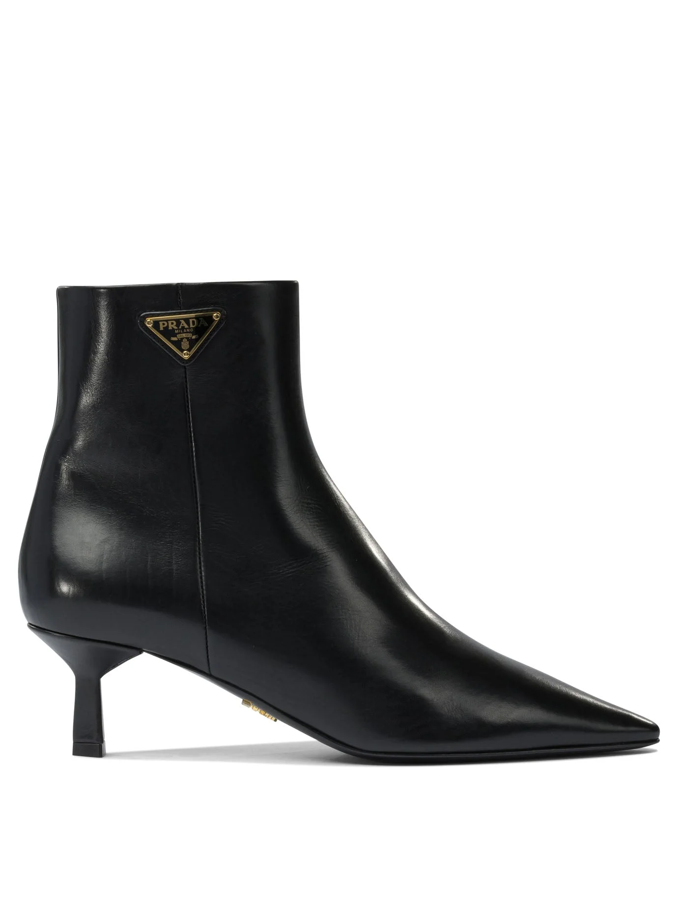 Prada Logo Leather Ankle Boots 30 Mm - 1