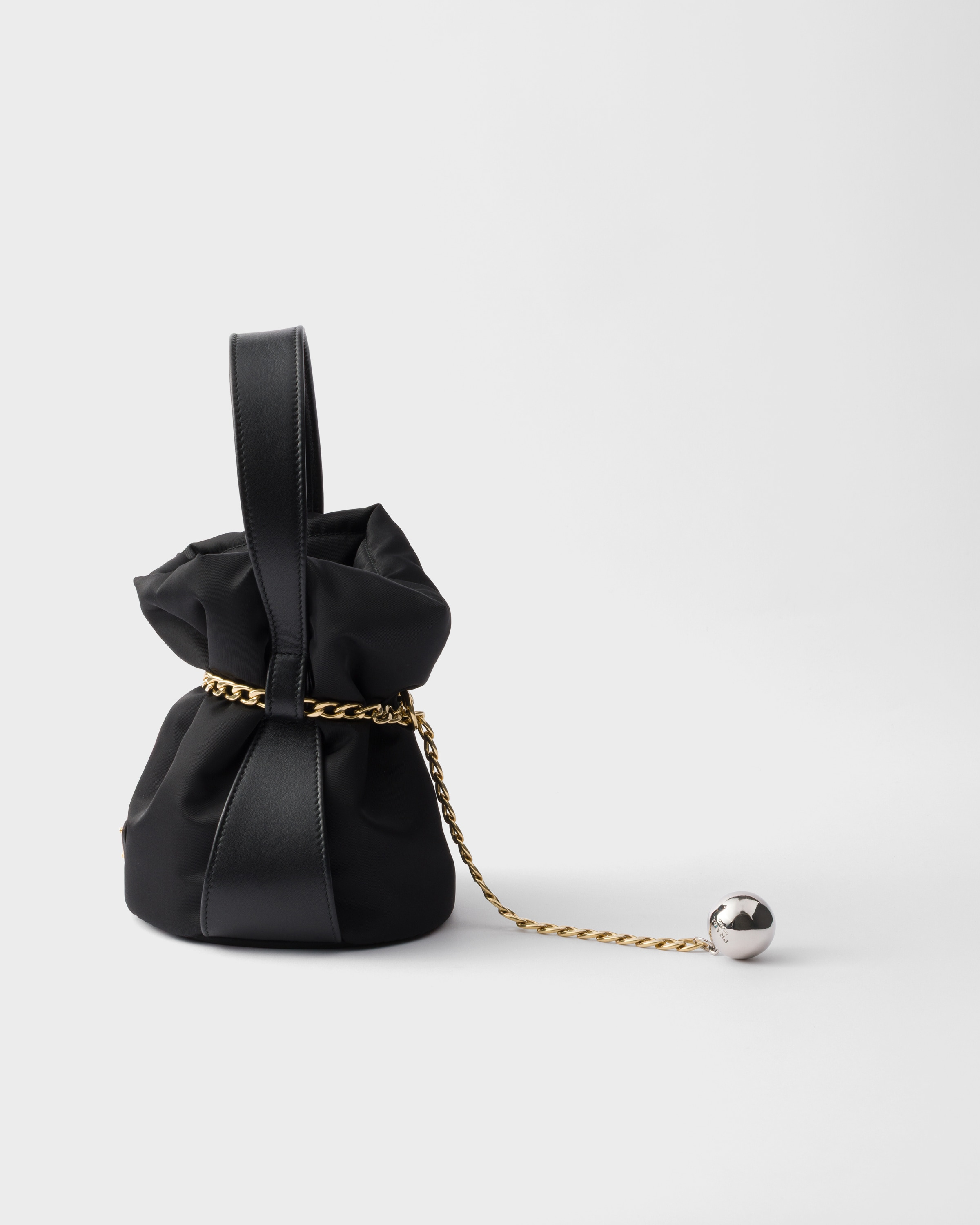 Petit Sac Noir Re-Nylon and nappa leather mini bucket bag - 6