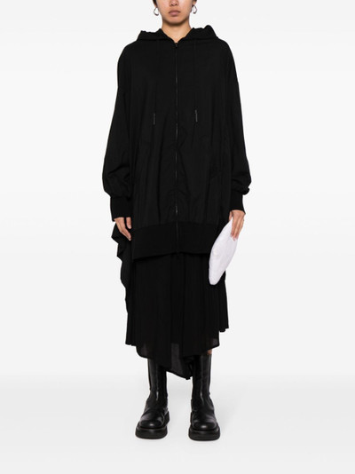 Yohji Yamamoto layered drawstring cotton-blend cape outlook