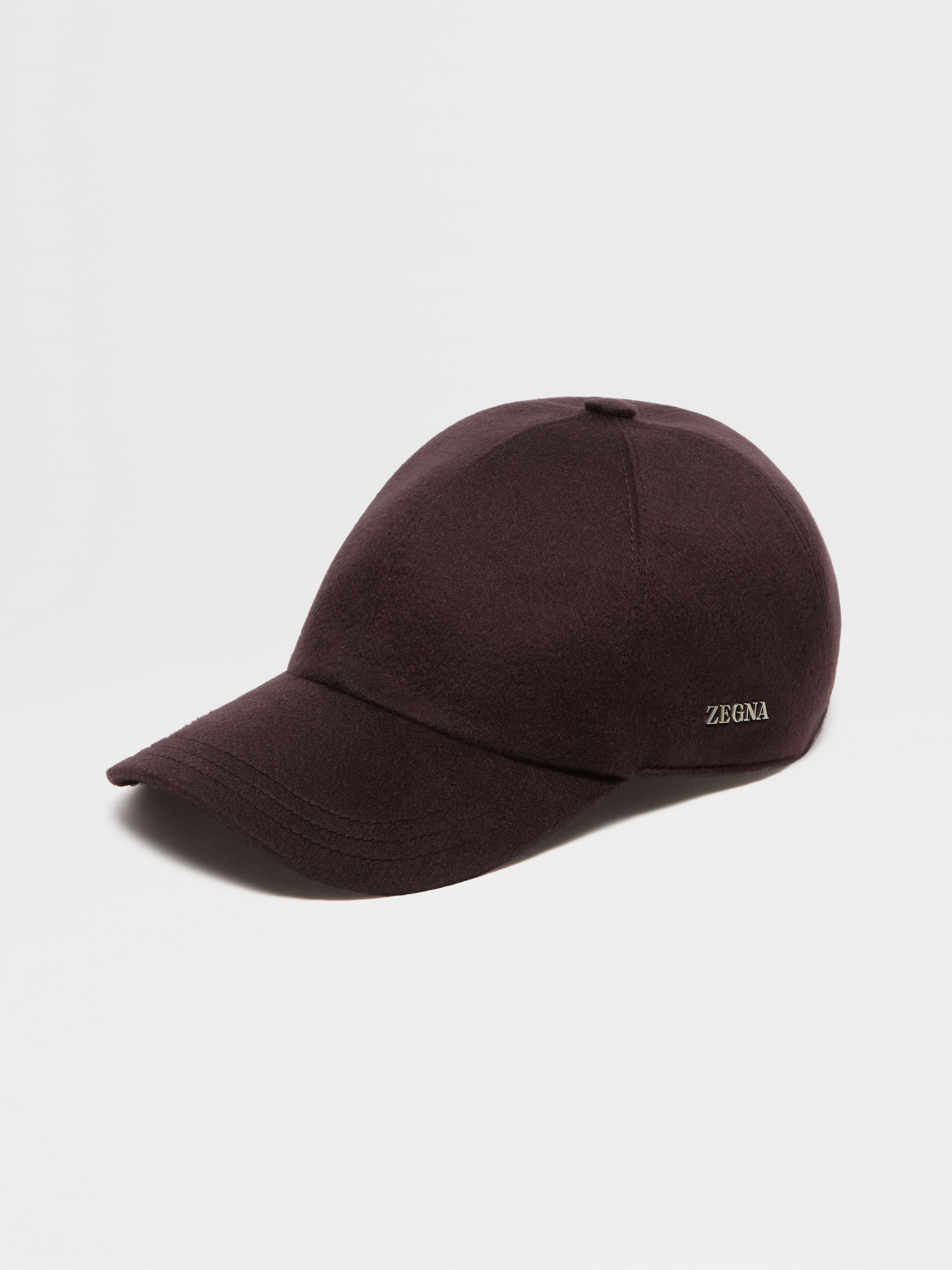 BURGUNDY OASI CASHMERE BASEBALL CAP - 1