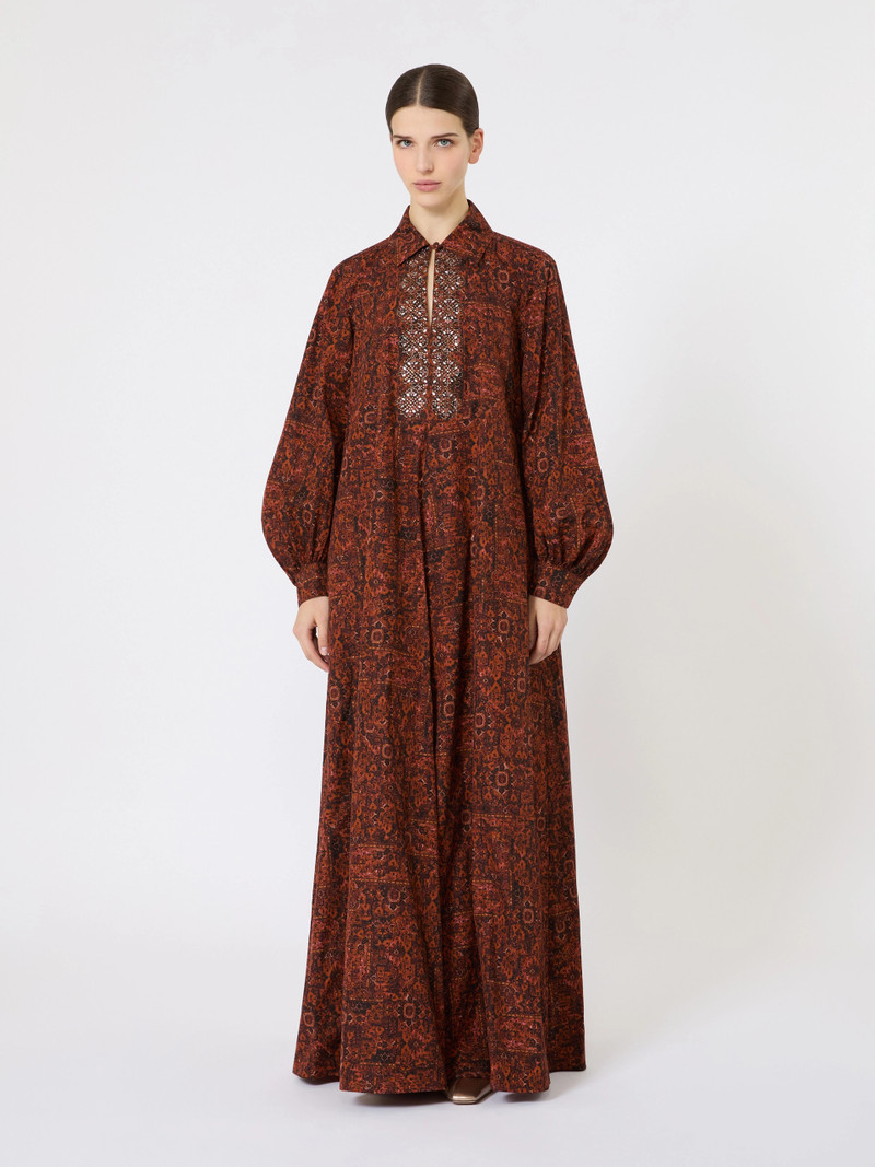 CHARME Printed cotton kaftan dress - CARAMEL 3