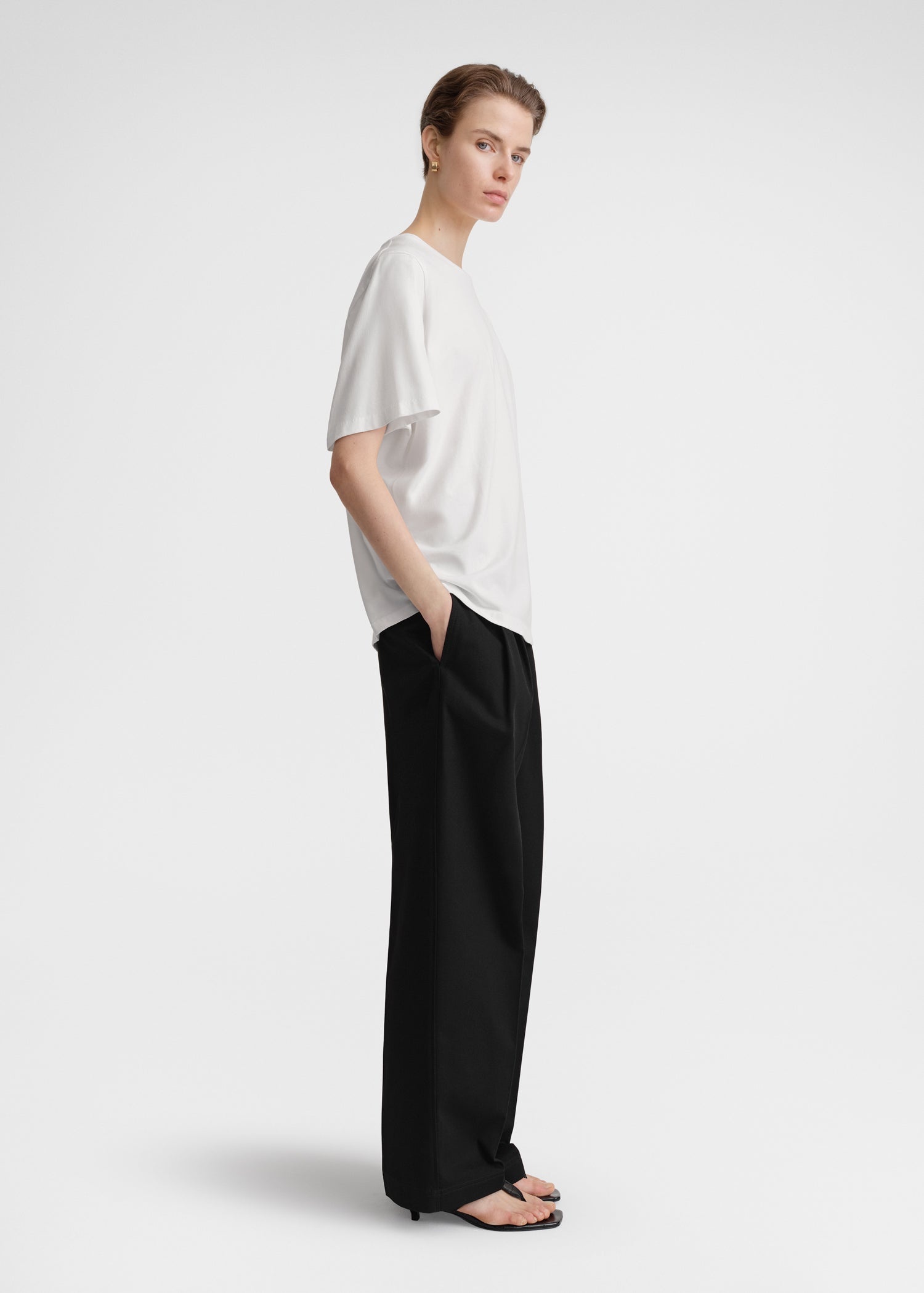 Oversized cotton tee off-white - 3