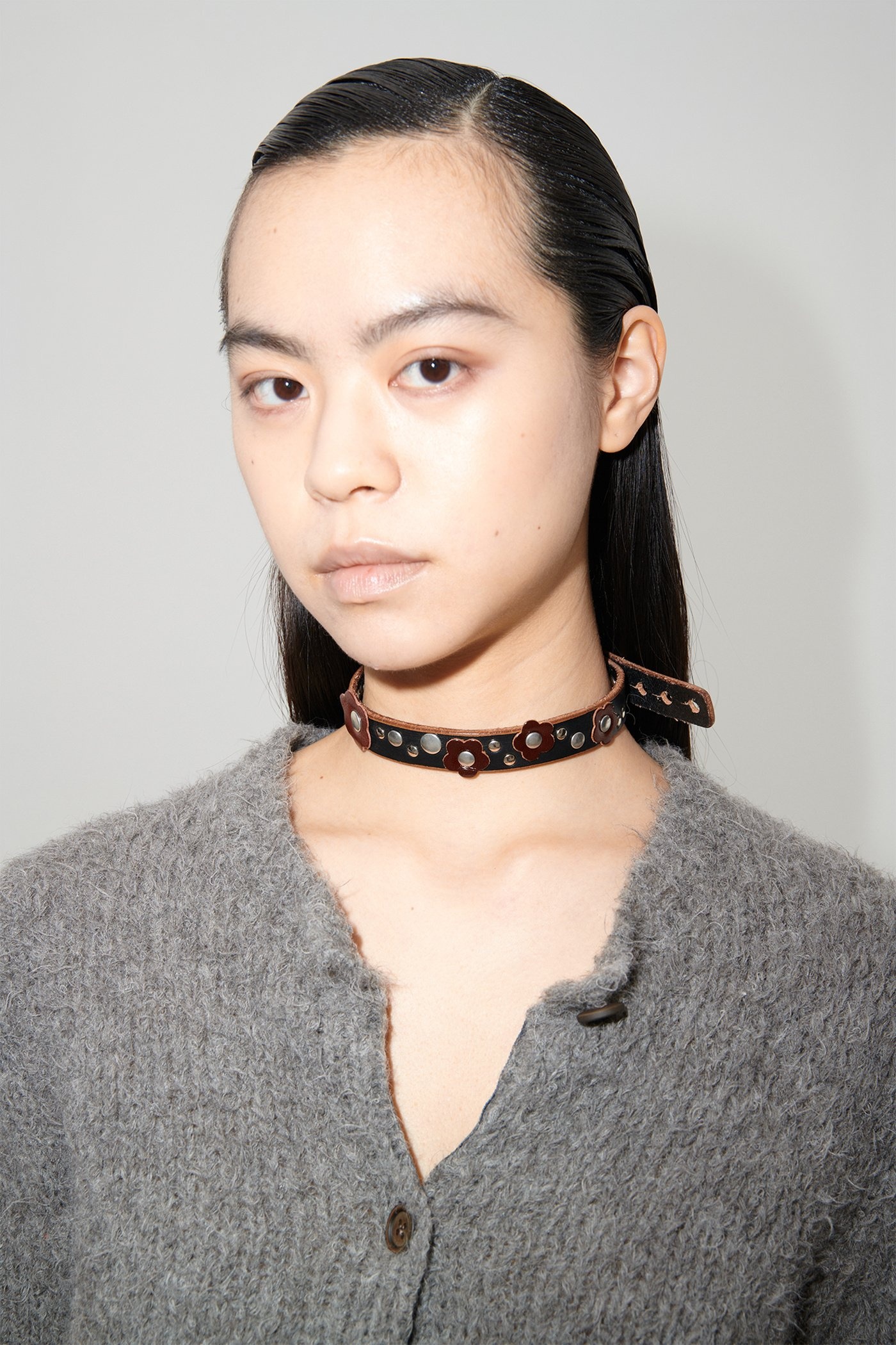 2 cm Choker Black Meadow Leather - 4