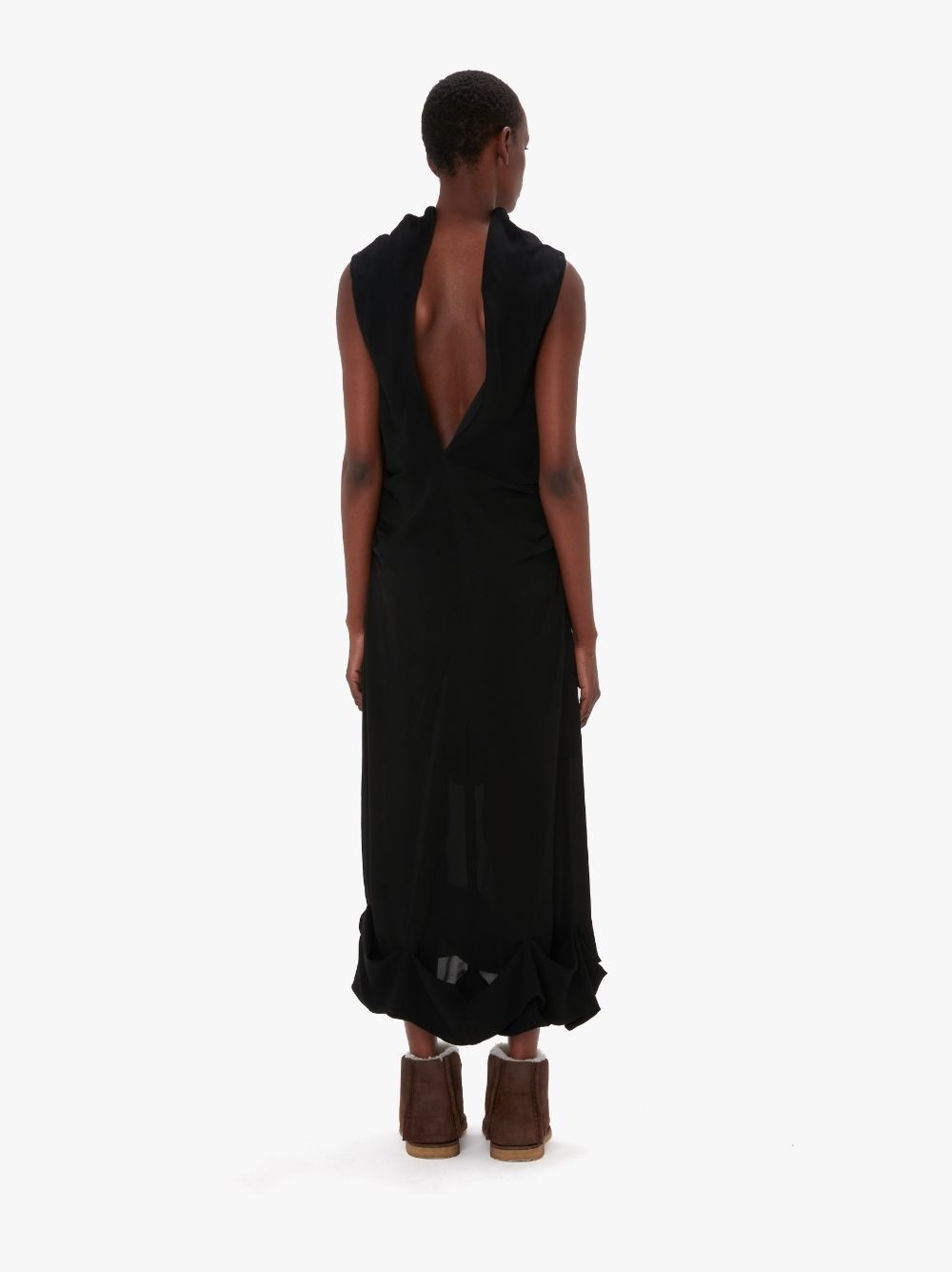 TWISTED DRAPE SHEER DRESS - 3