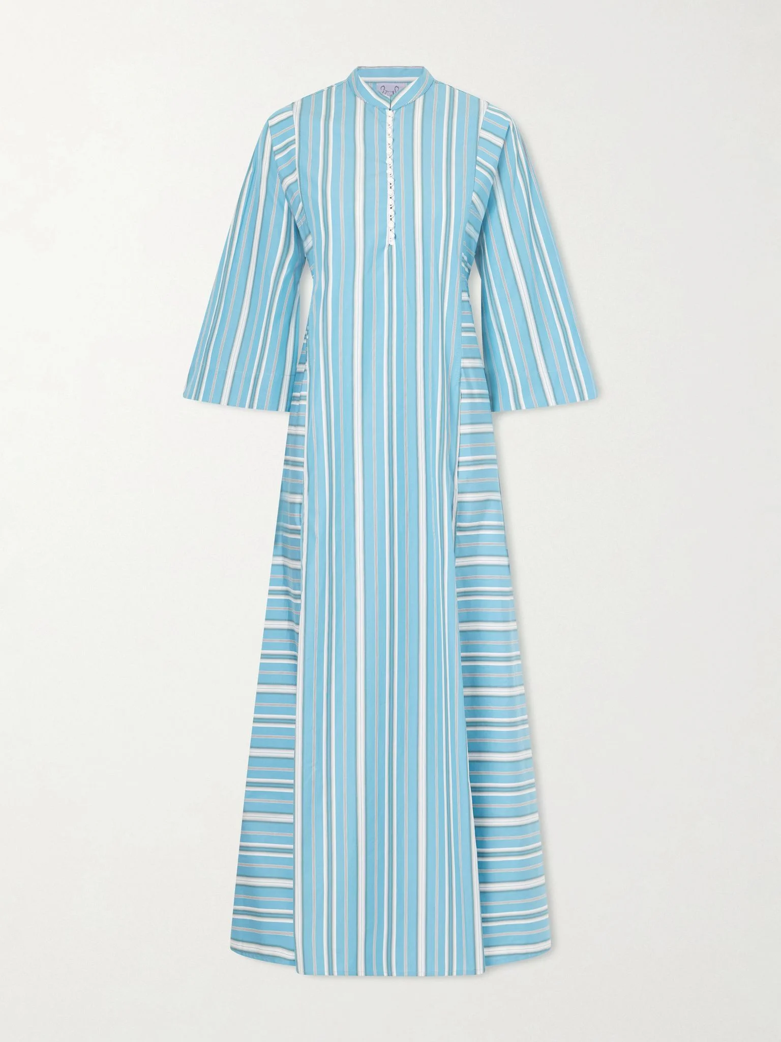 Rachel striped cotton-poplin kaftan Blue - 1