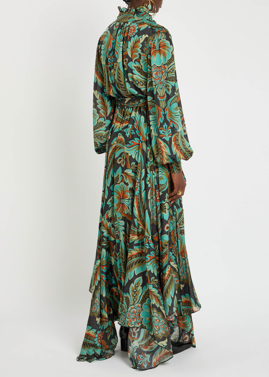 Etro Floral-print Silk-crepe Maxi Dress - 3