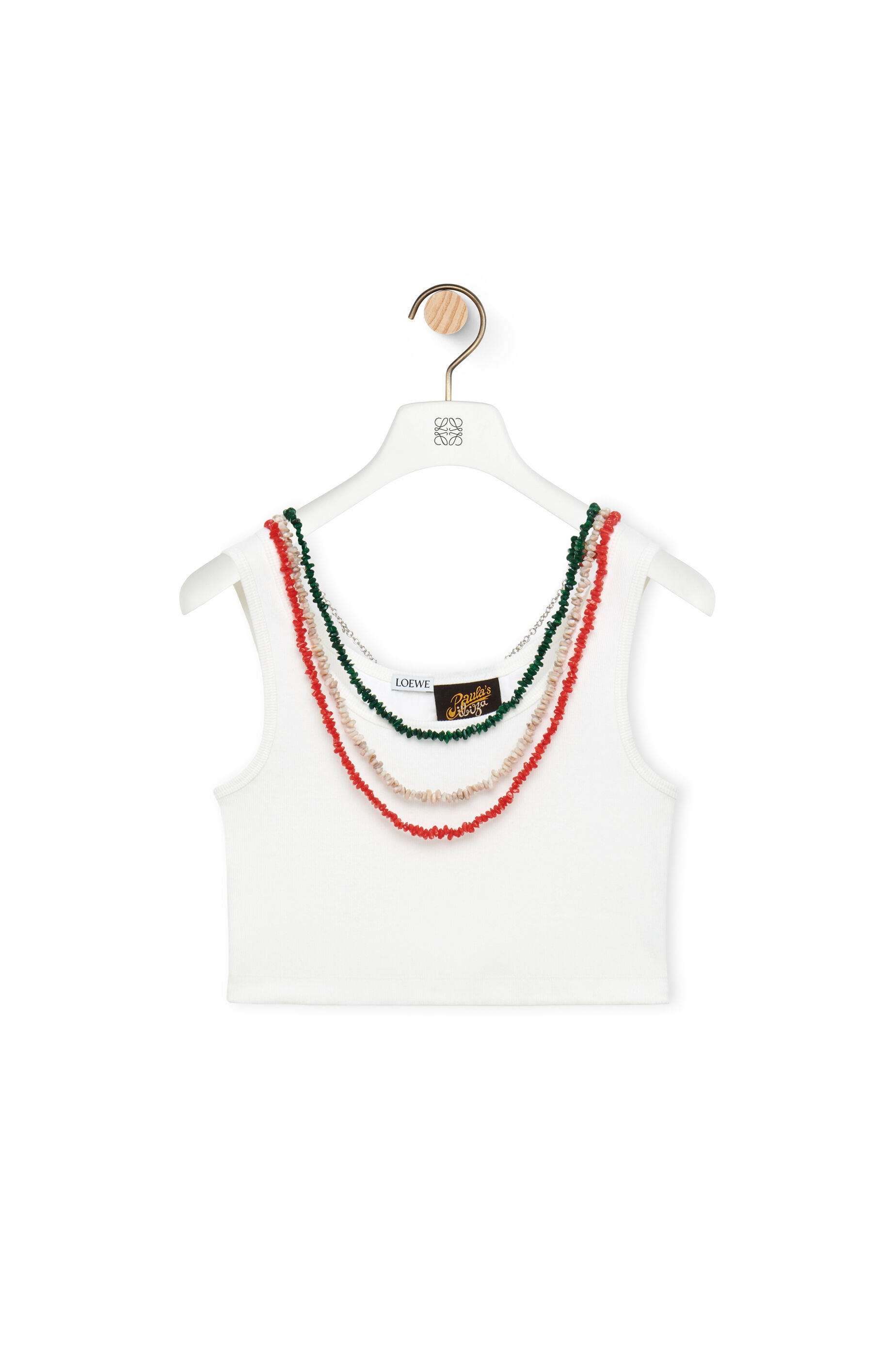 Embellished tank top in cotton - 1
