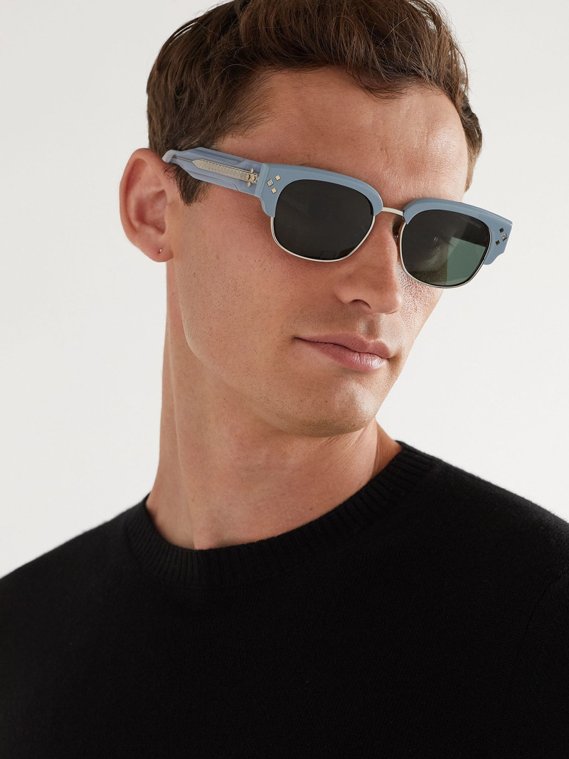 Dior CD Diamond C1U D-Frame Acetate and Silver-Tone Sunglasses Blue outlook