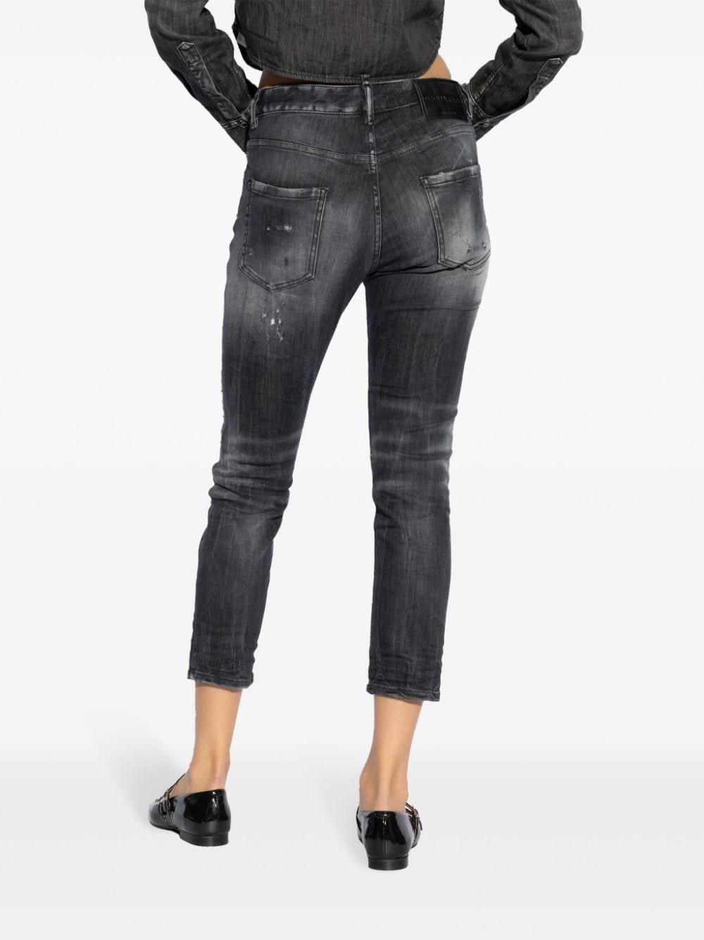 logo-patch cotton jeans - 4