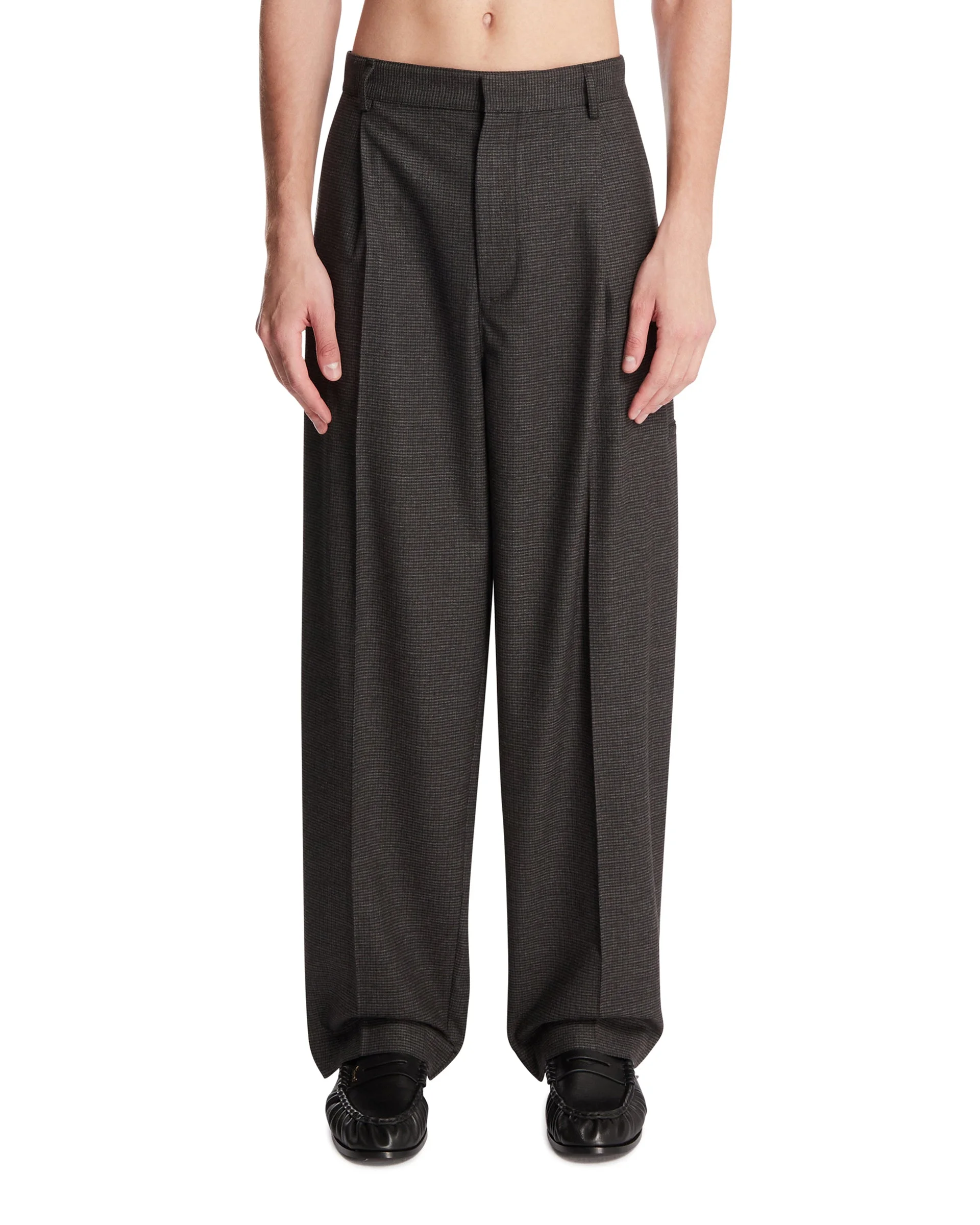 Gray Viscose Trousers - 1