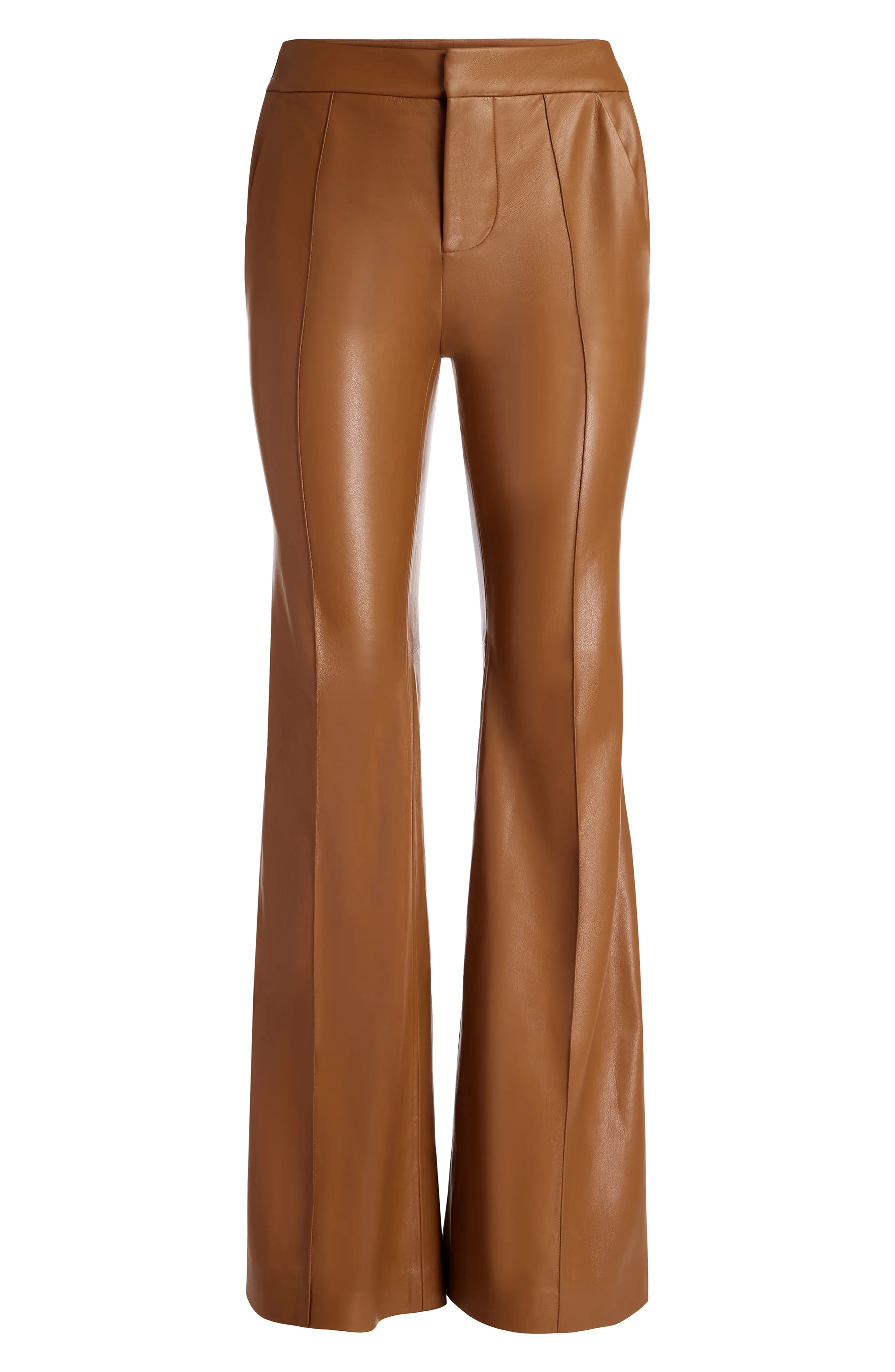 Danette Flare Hem Faux Leather Pants - 4