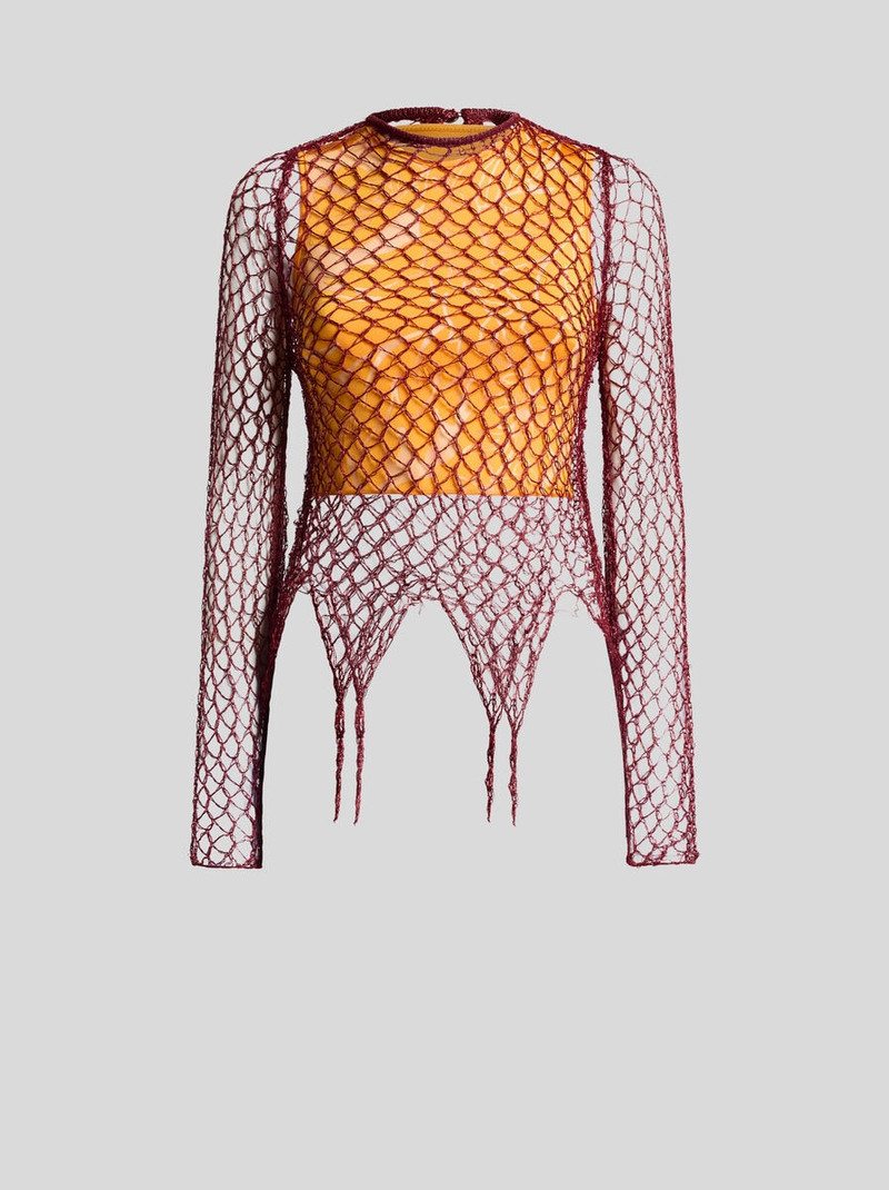 MESH-EFFECT LONG-SLEEVED SWEATER 1